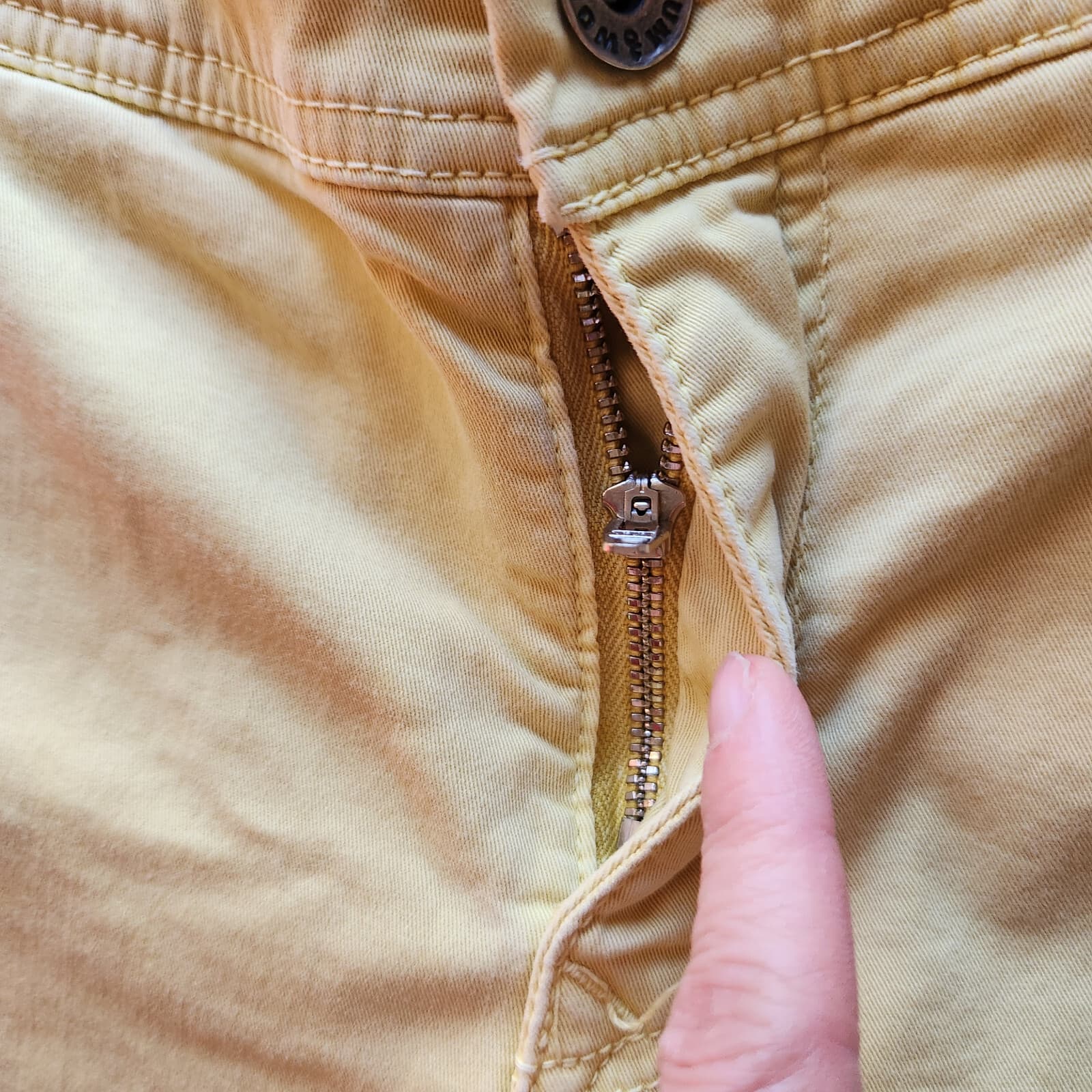 Summum Woman Ankle Slim Casual Pants Side-Stripe Zip Pocket Light Yellow Sz.40 - Thumbnail 4