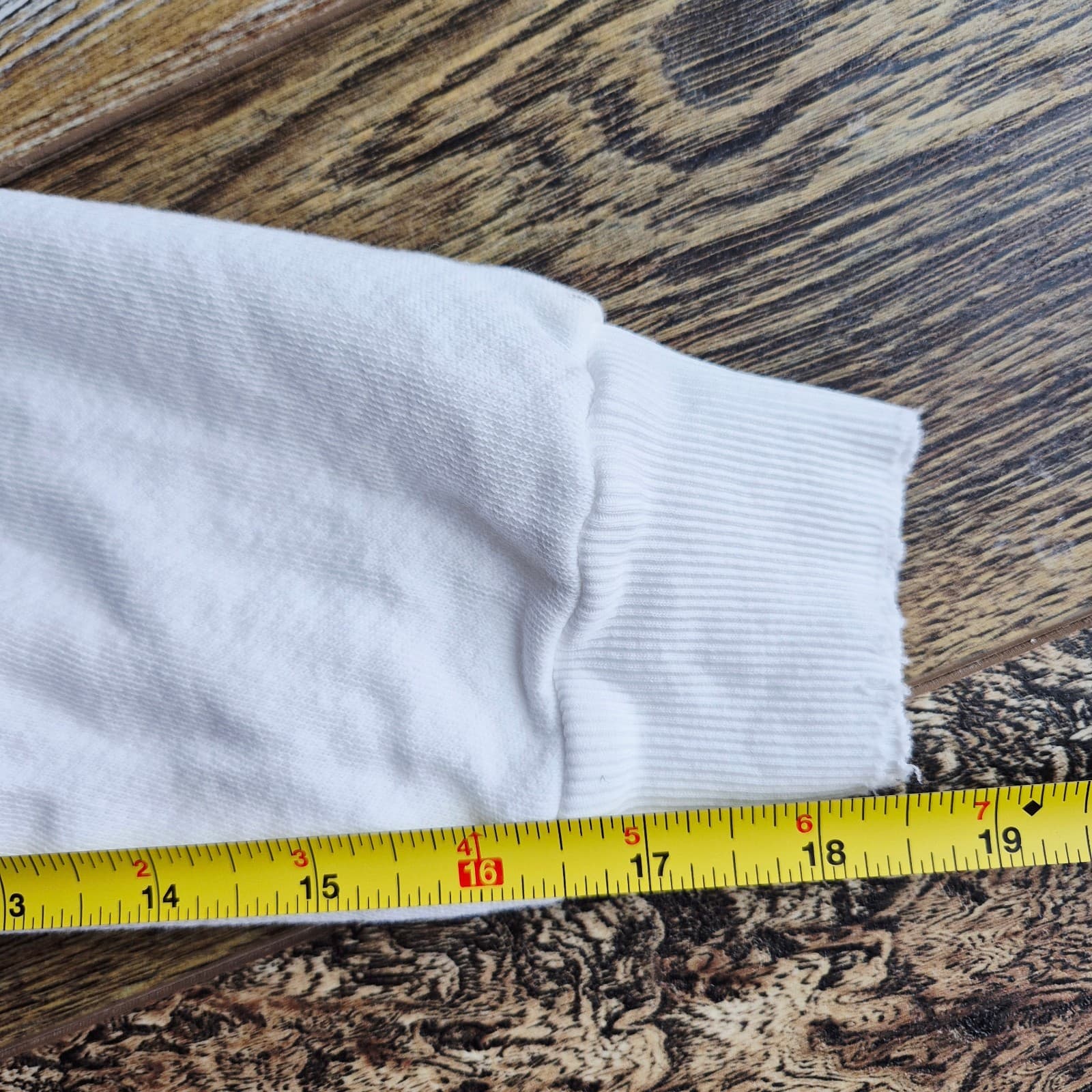 I Stole My Boyfried's Shirt The Farm Terry Distressed-Hem Sweatshirt White Sz.S - Thumbnail 12