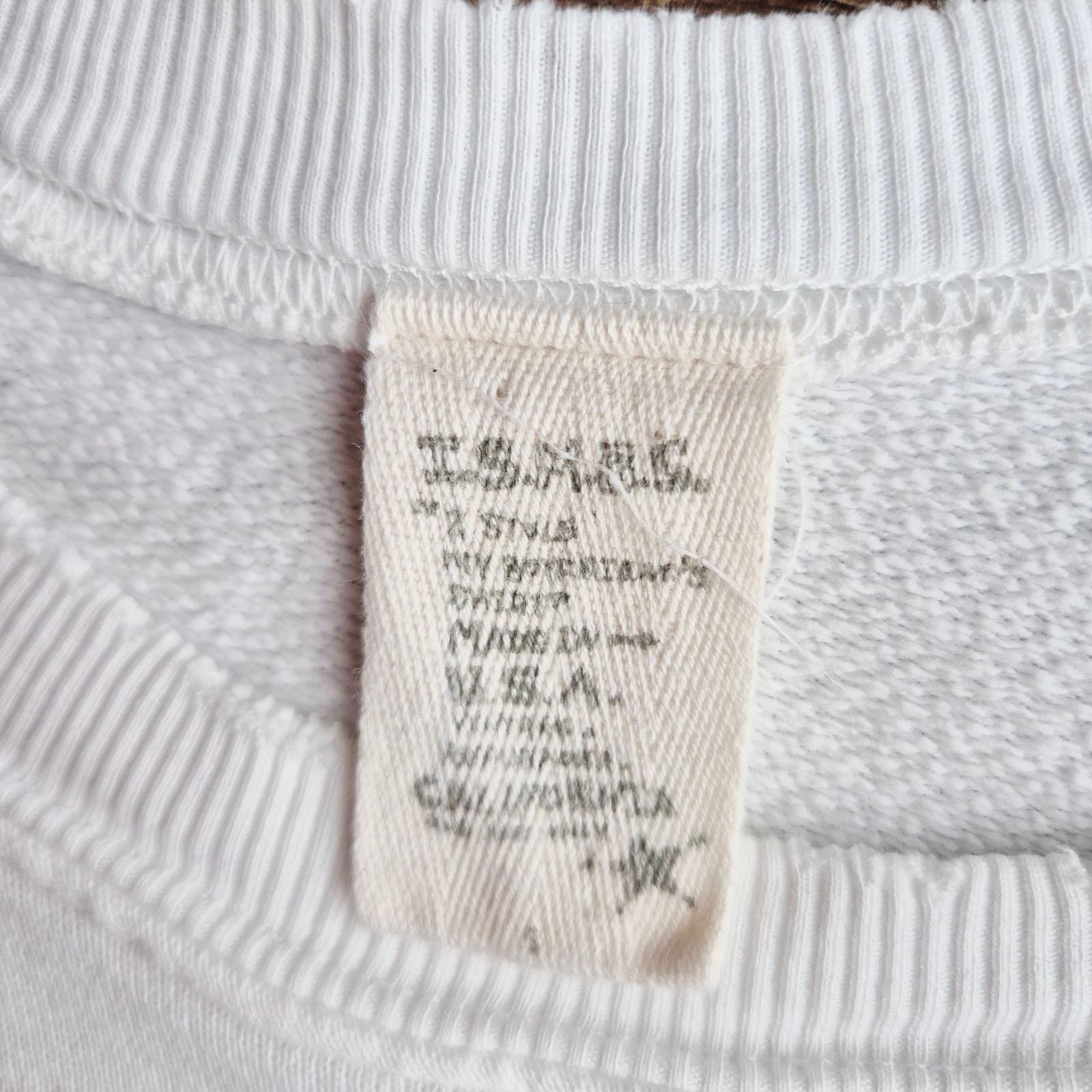 I Stole My Boyfried's Shirt The Farm Terry Distressed-Hem Sweatshirt White Sz.S - Thumbnail 10