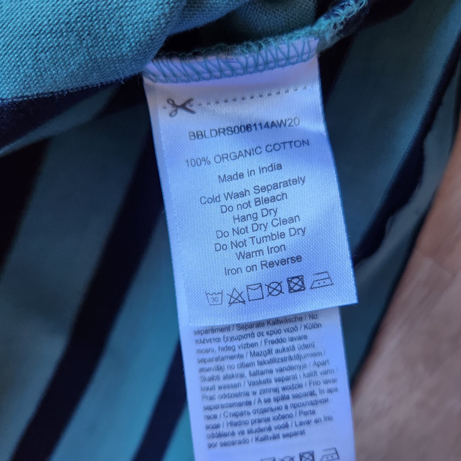 NWT BRAKEBURN Organic Cotton Tunic Stripe Dress Long Sleeve Blue Green Sz.20/48 - Thumbnail 11