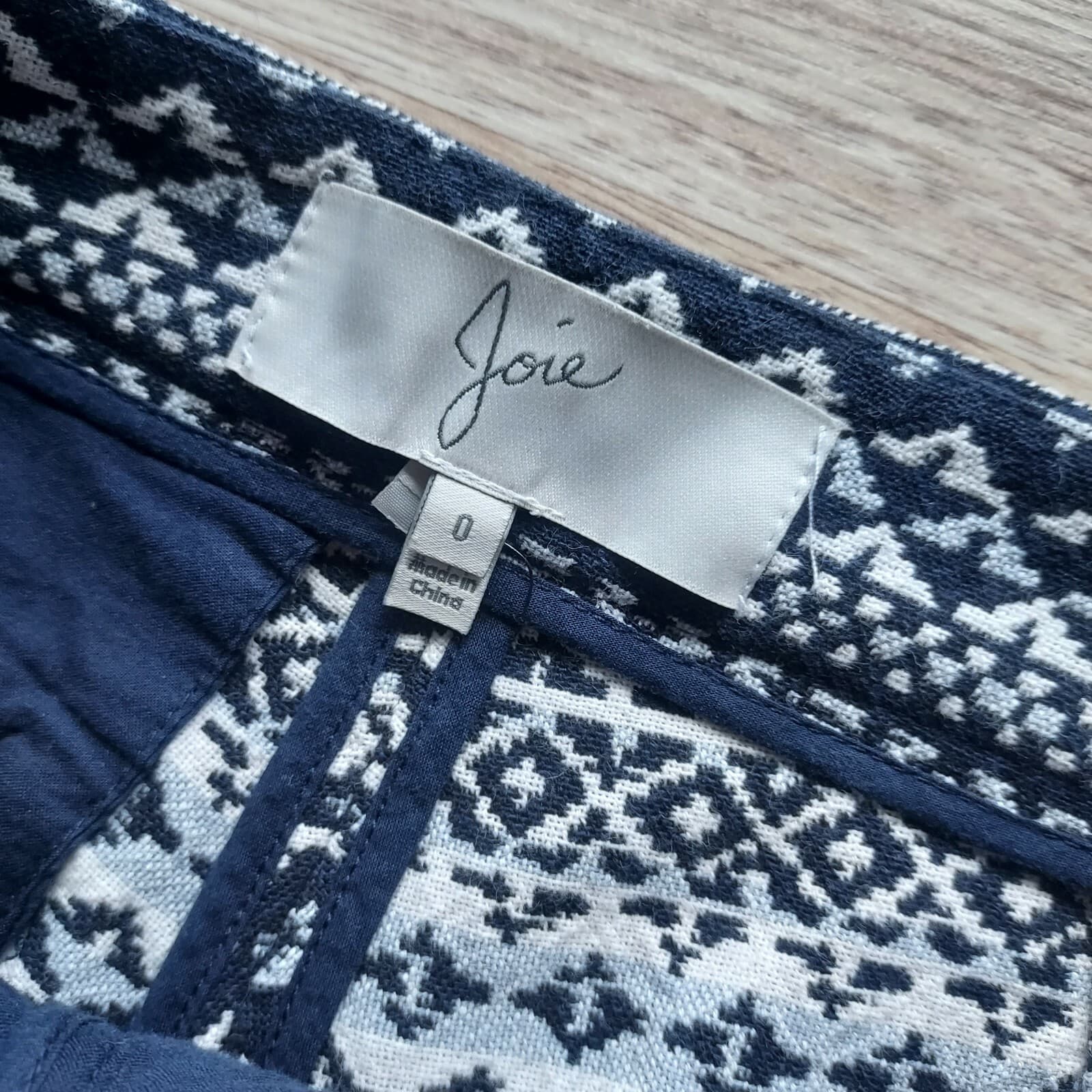 Joie Merci Aztec Ethic Jacquard 3" Shorts Zip Black White Cotton Blend Women 0 - Thumbnail 8