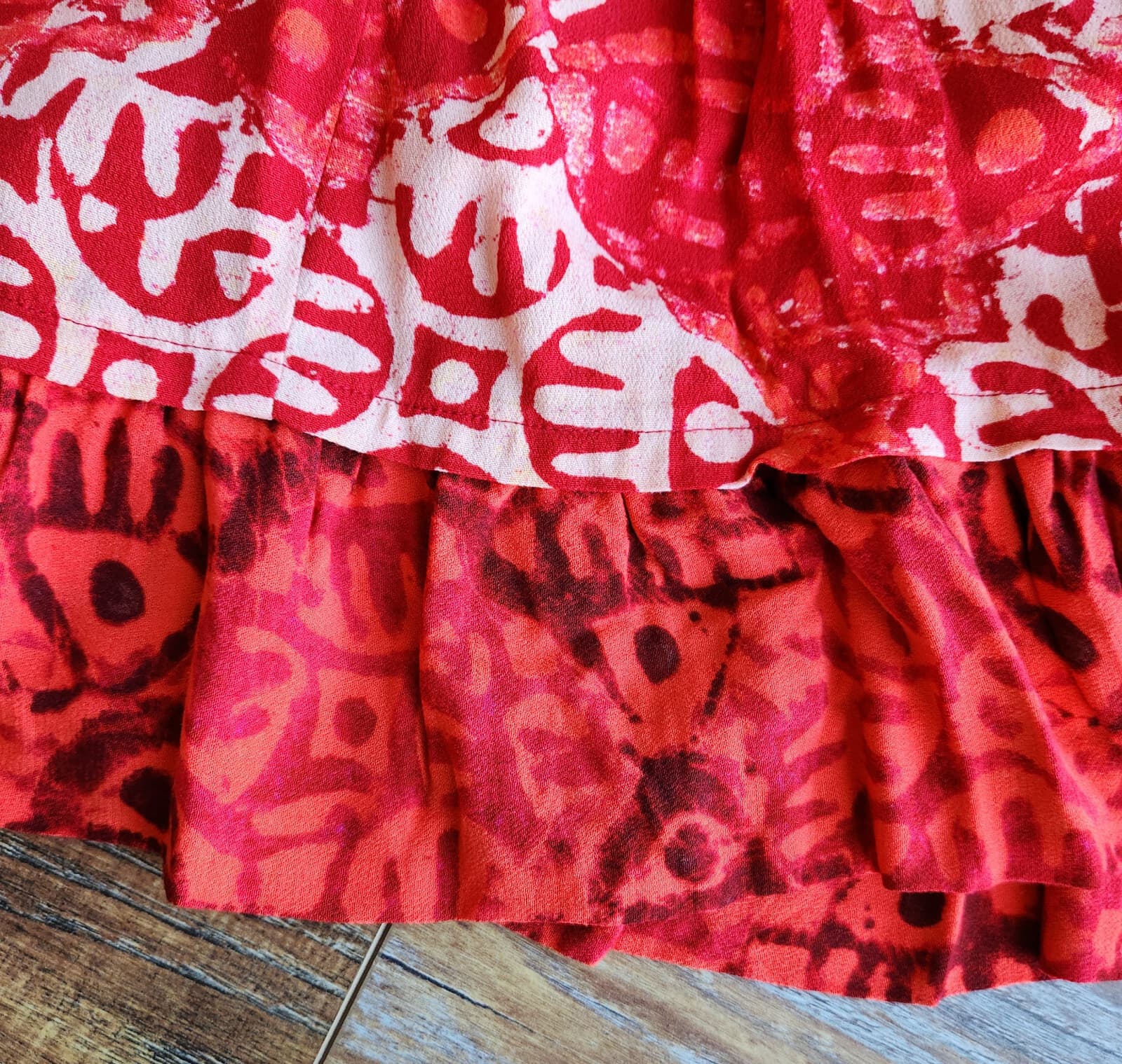 NWT Free People Beach Day Mini Dress Tie-Halter Pocket Elastic-Waist Red Sz.M - Thumbnail 13