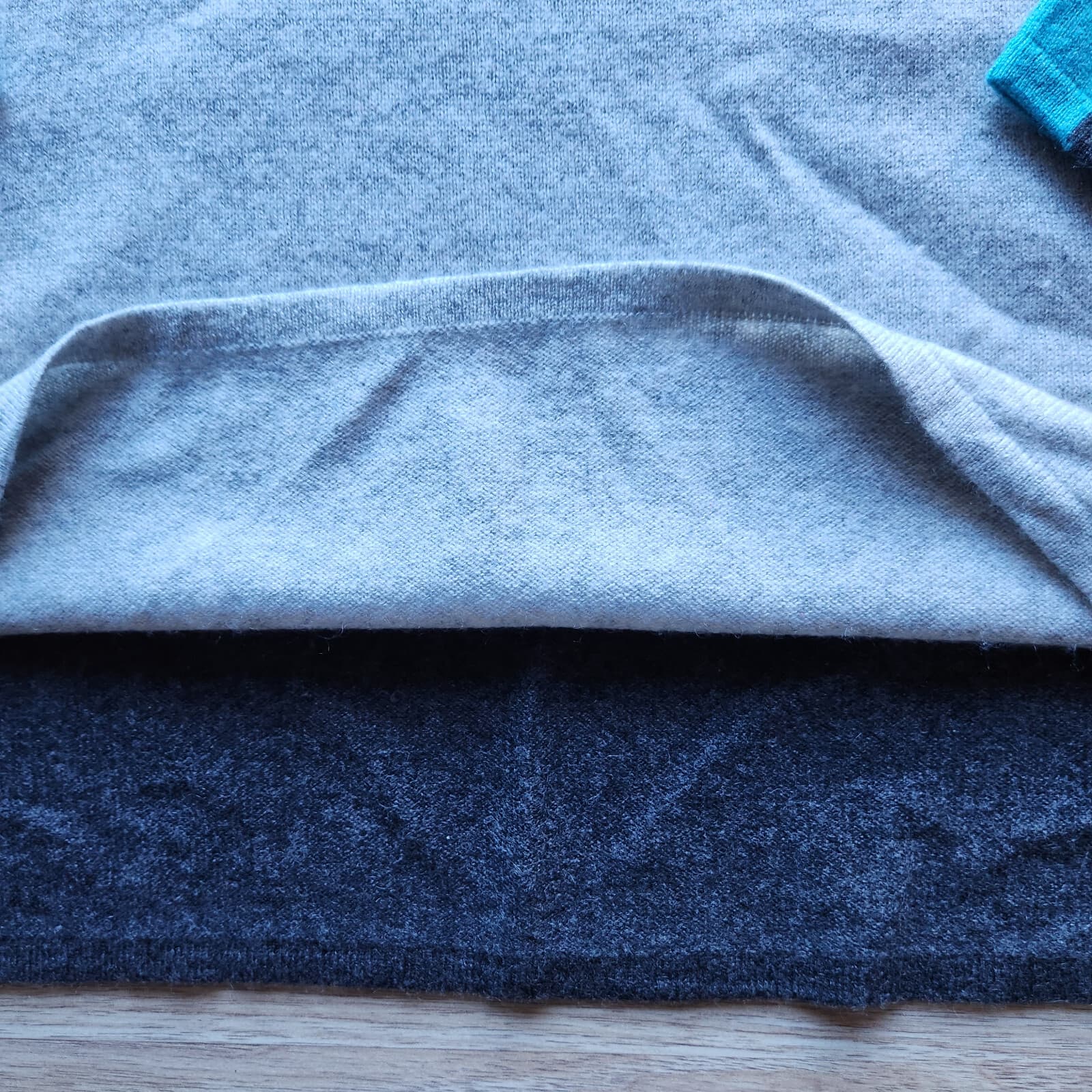 Charter Club Luxury 100% Cashmere Hooded Sweater Women Sz.Large Color Block - Thumbnail 9