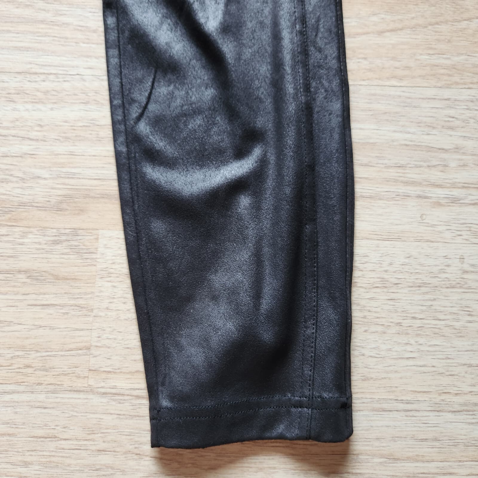 NWT Free People $78 Midnight Vegan Faux Suede Skinny Pants Pull-On Black Sz.S - Thumbnail 5