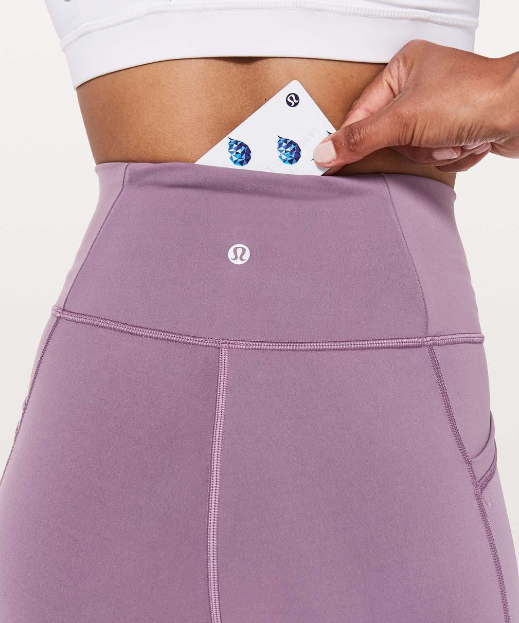 Lululemon Forget The Sweat Crop 21" Workout Mix-Mesh Fabric Smoked Mulberry Sz.6 - Thumbnail 9
