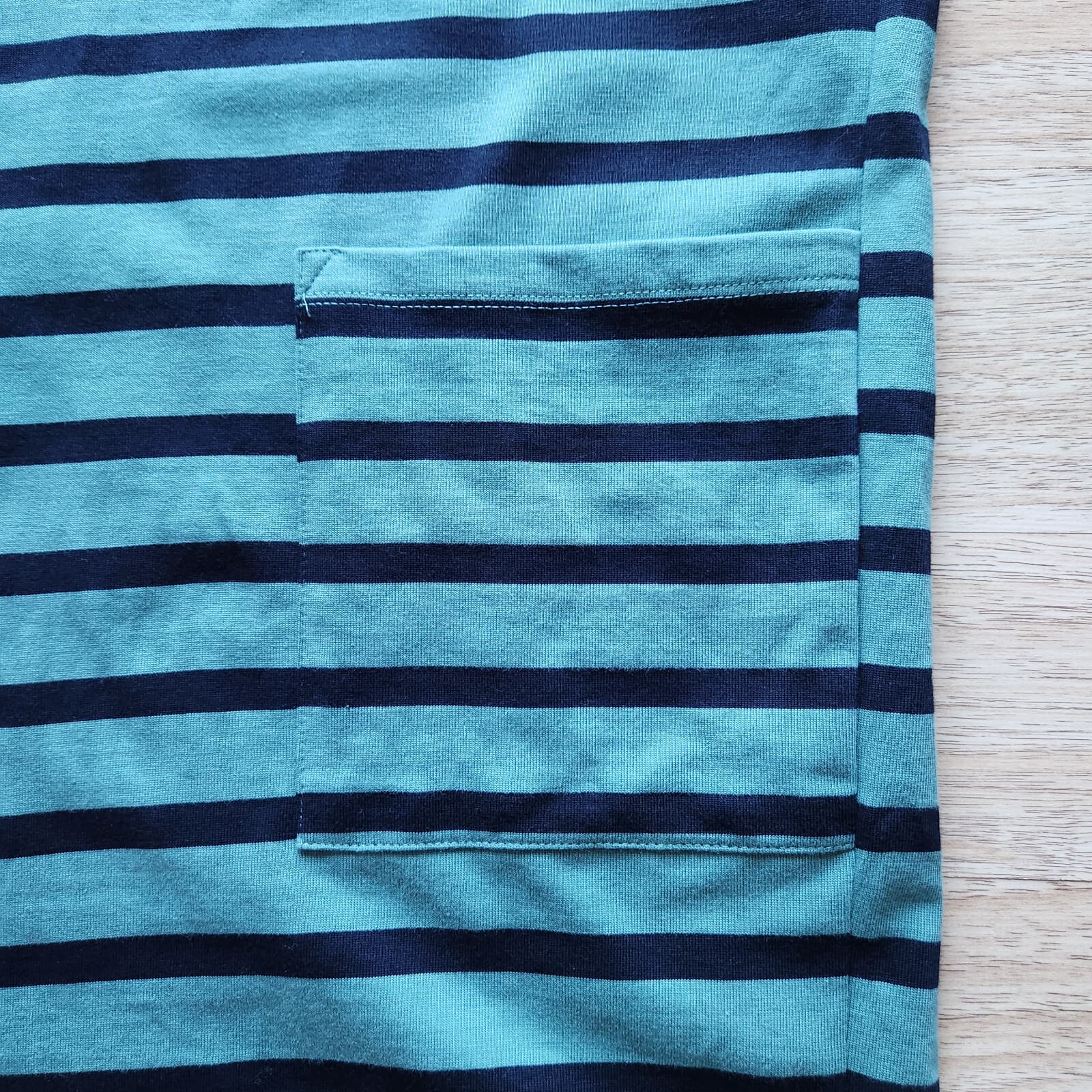 NWT BRAKEBURN Organic Cotton Tunic Stripe Dress Long Sleeve Blue Green Sz.20/48 - Thumbnail 9