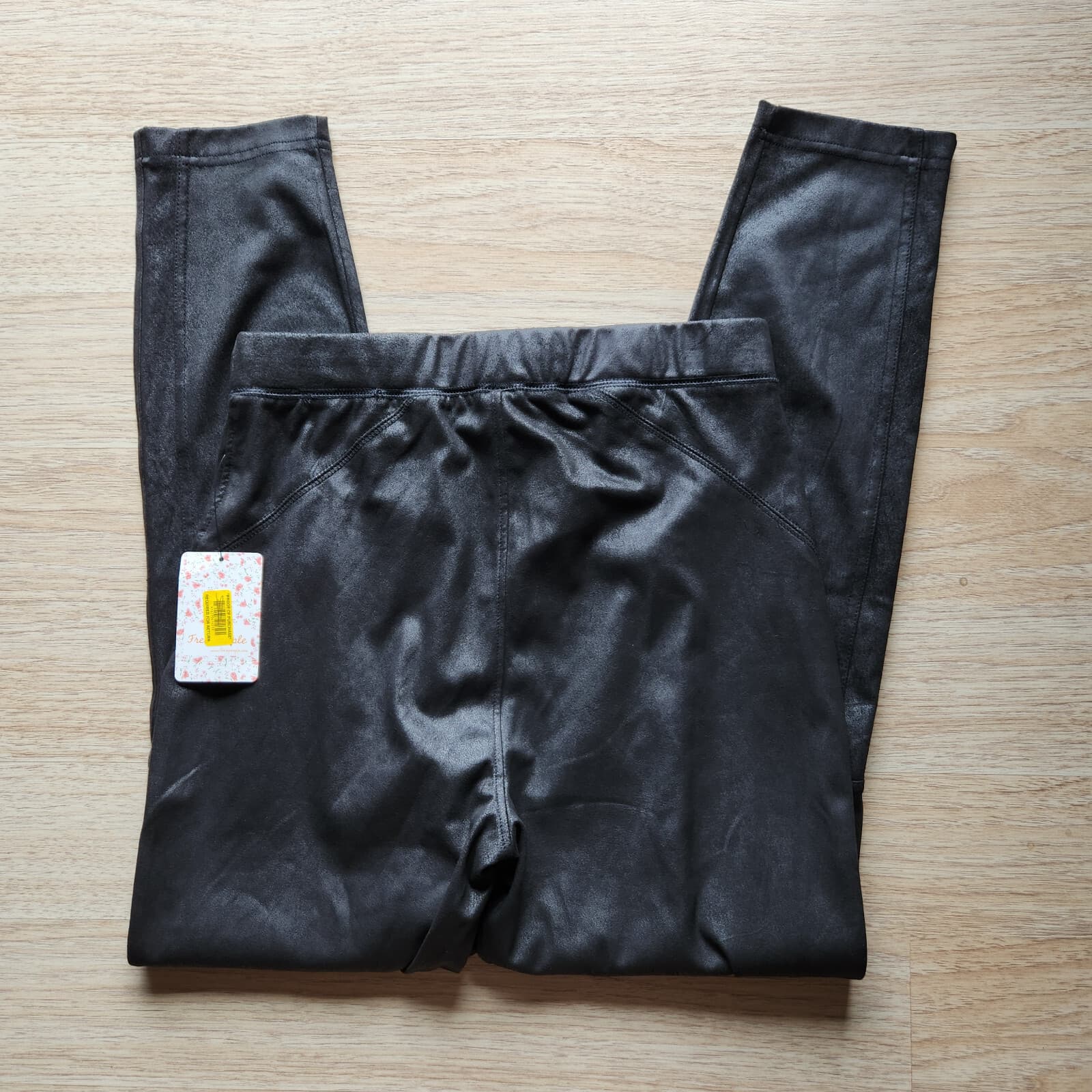 NWT Free People $78 Midnight Vegan Faux Suede Skinny Pants Pull-On Black Sz.S - Thumbnail 6