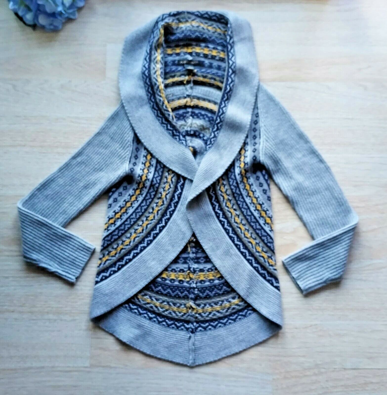 A.GIANNETTI Wool Blend Circle Open Front Cardigan Sweater Multicolor Women Sz.M - Thumbnail 2