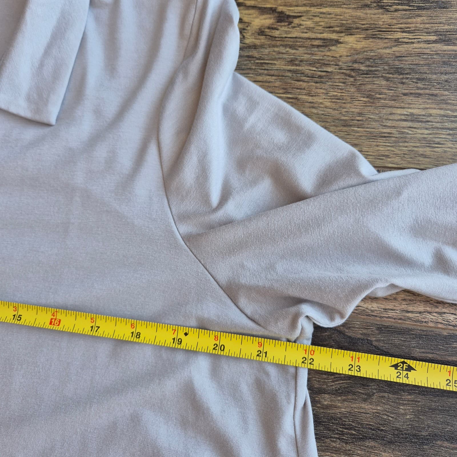 NWT EILEEN FISHER Classic Collar Tunic Shirt Long Sleeve Stretch Knit Grey Sz.L - Thumbnail 9