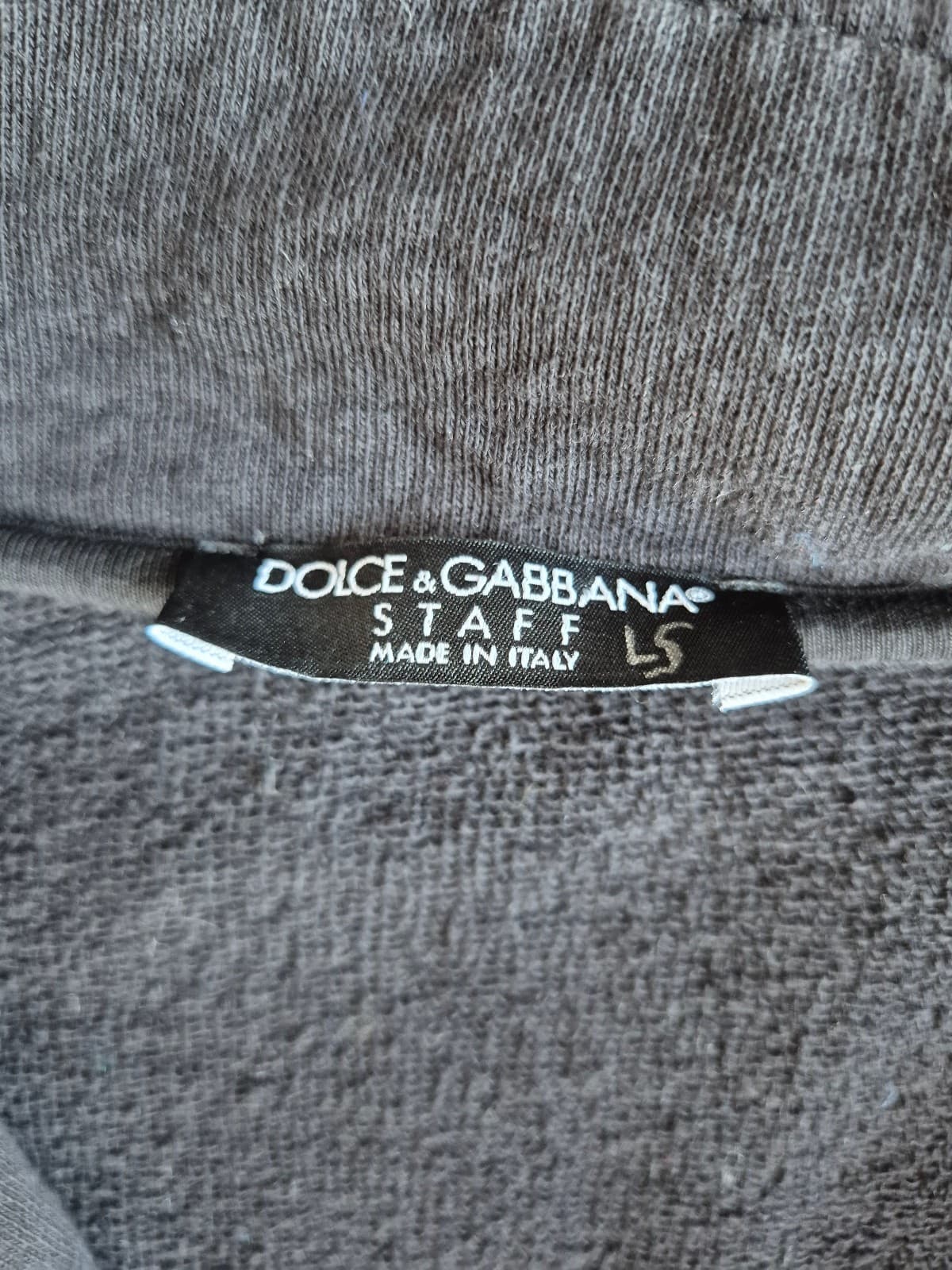 DOLCE & GABBANA Staff Made in Italy French Terry Zip-Up Jacket Cotton Black EU50 - Thumbnail 7