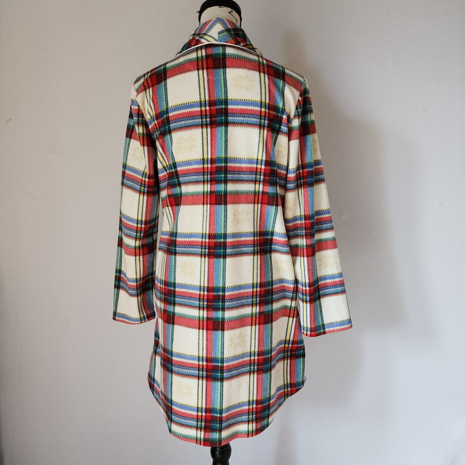 Lauren Ralph Lauren Embroidered Logo Plaid Fleece Nightgown Pocket Women's M - Thumbnail 6