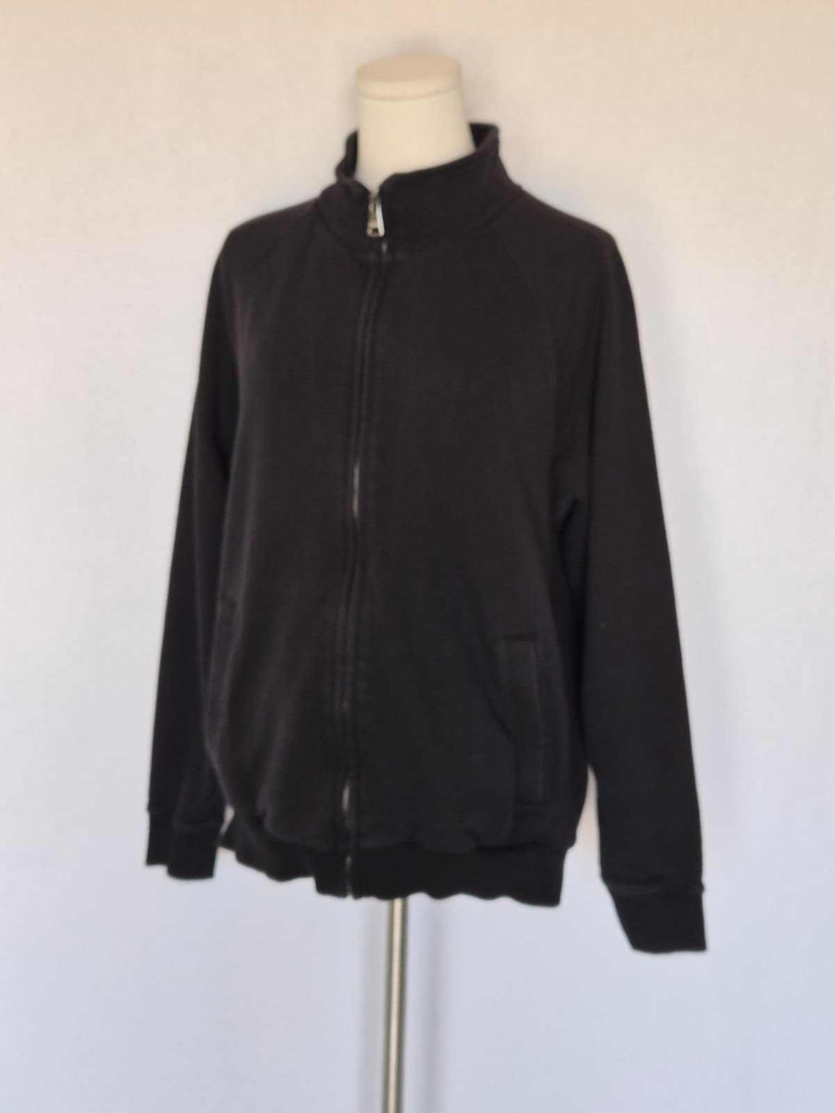 DOLCE & GABBANA Staff Made in Italy French Terry Zip-Up Jacket Cotton Black EU50 - Thumbnail 3