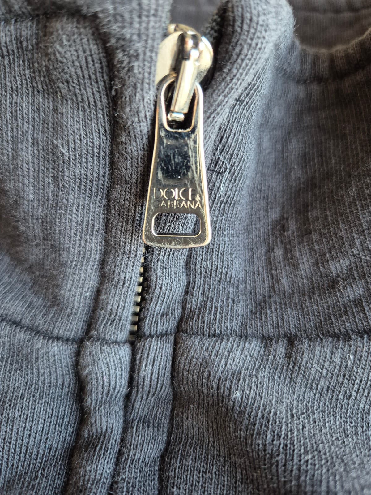 DOLCE & GABBANA Staff Made in Italy French Terry Zip-Up Jacket Cotton Black EU50 - Thumbnail 6