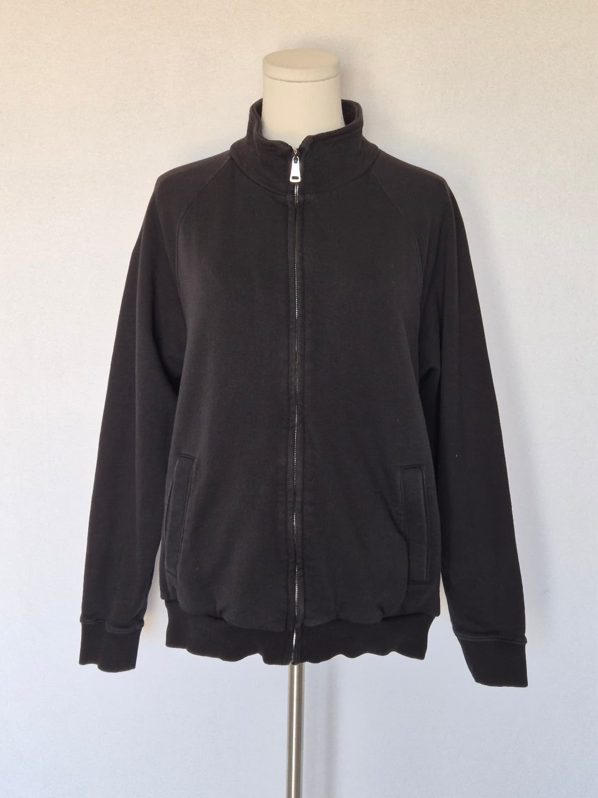 DOLCE & GABBANA Staff Made in Italy French Terry Zip-Up Jacket Cotton Black EU50 - Thumbnail 2