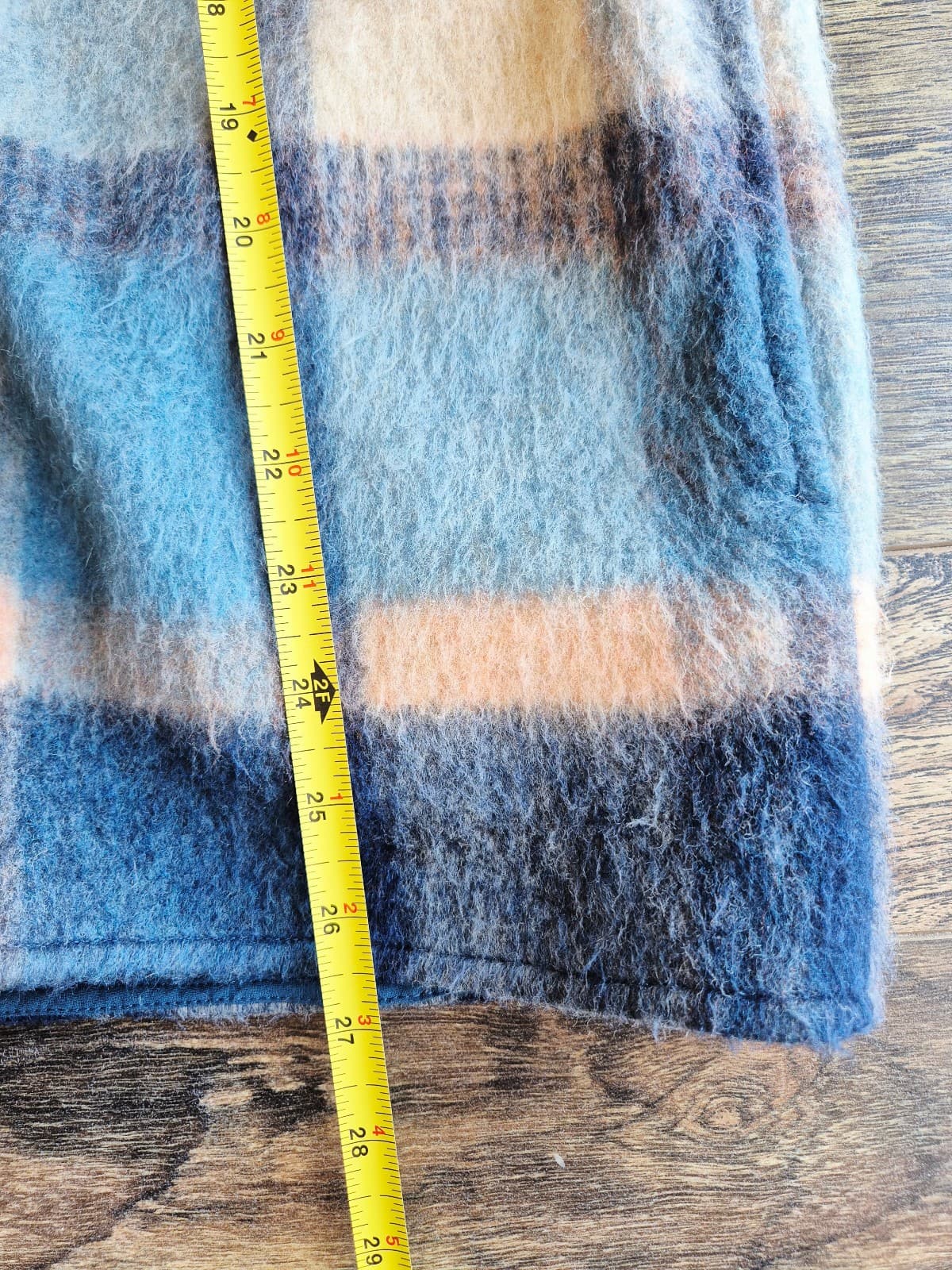 Faherty Cotswold Wool Blend Audry Plaid Fleece Shacket Shirt Jacket Oversize XS - Thumbnail 15