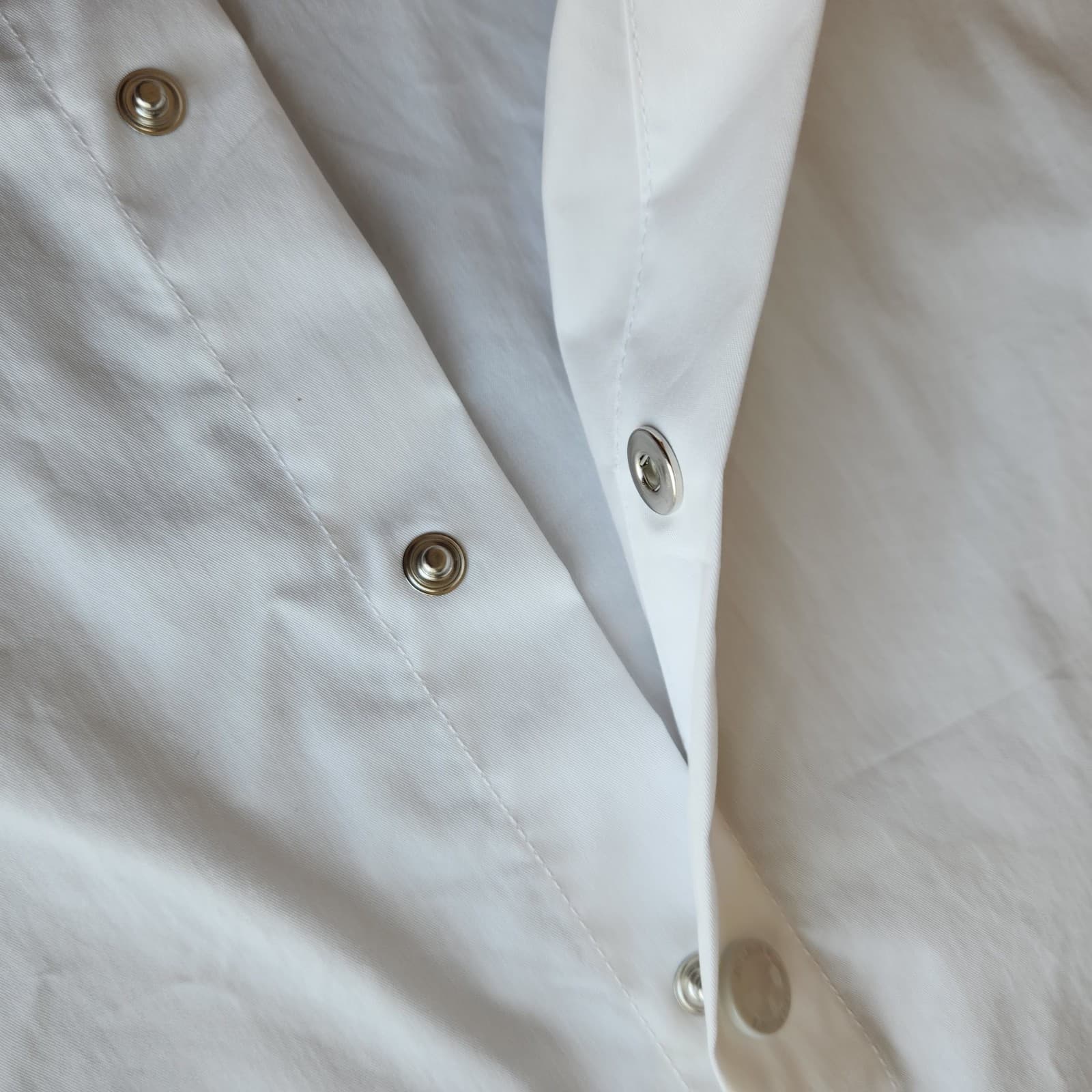 NWT LOVE MOSCHINO Belted Shirt Dress Snap Long Sleeve Stretch Cotton White US2 - Thumbnail 9