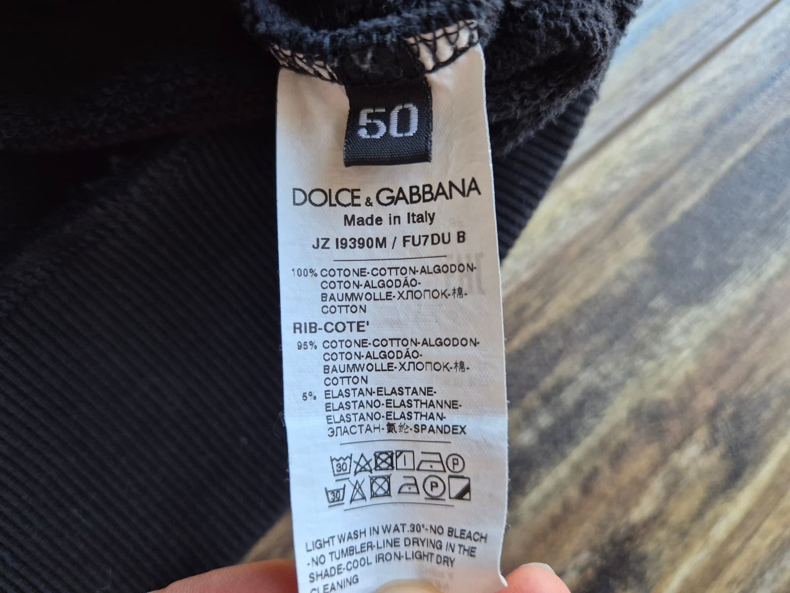 DOLCE & GABBANA Staff Made in Italy French Terry Zip-Up Jacket Cotton Black EU50 - Thumbnail 8
