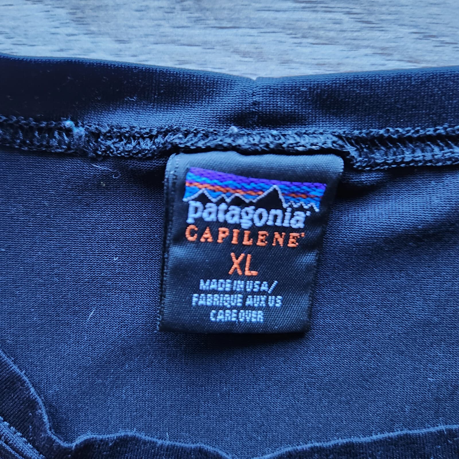 Vintage Patagonia Capilene Made in USA Long Sleeve T-Shirt Crew Neck Black Sz.XL - Thumbnail 4