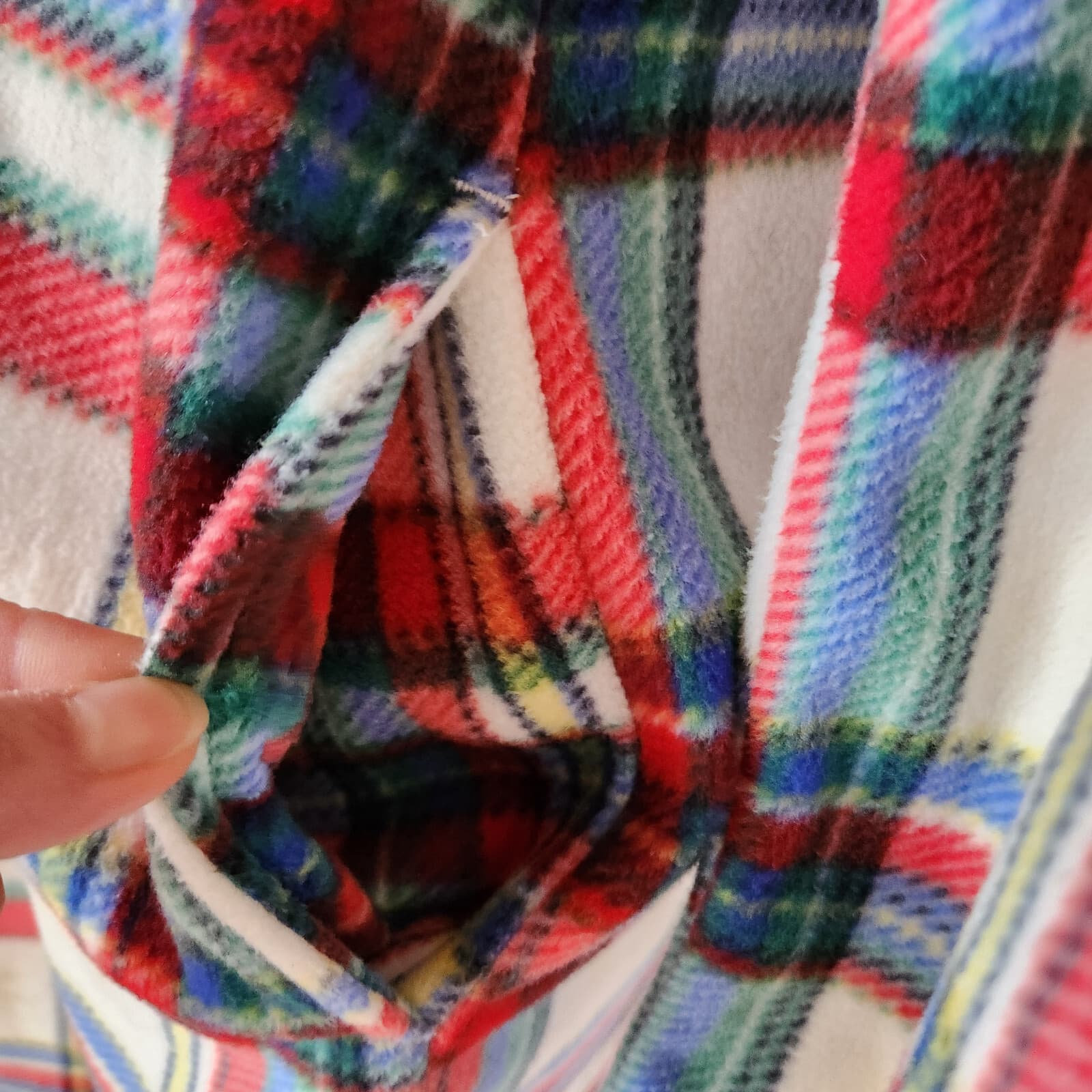 Lauren Ralph Lauren Embroidered Logo Plaid Fleece Nightgown Pocket Women's M - Thumbnail 5