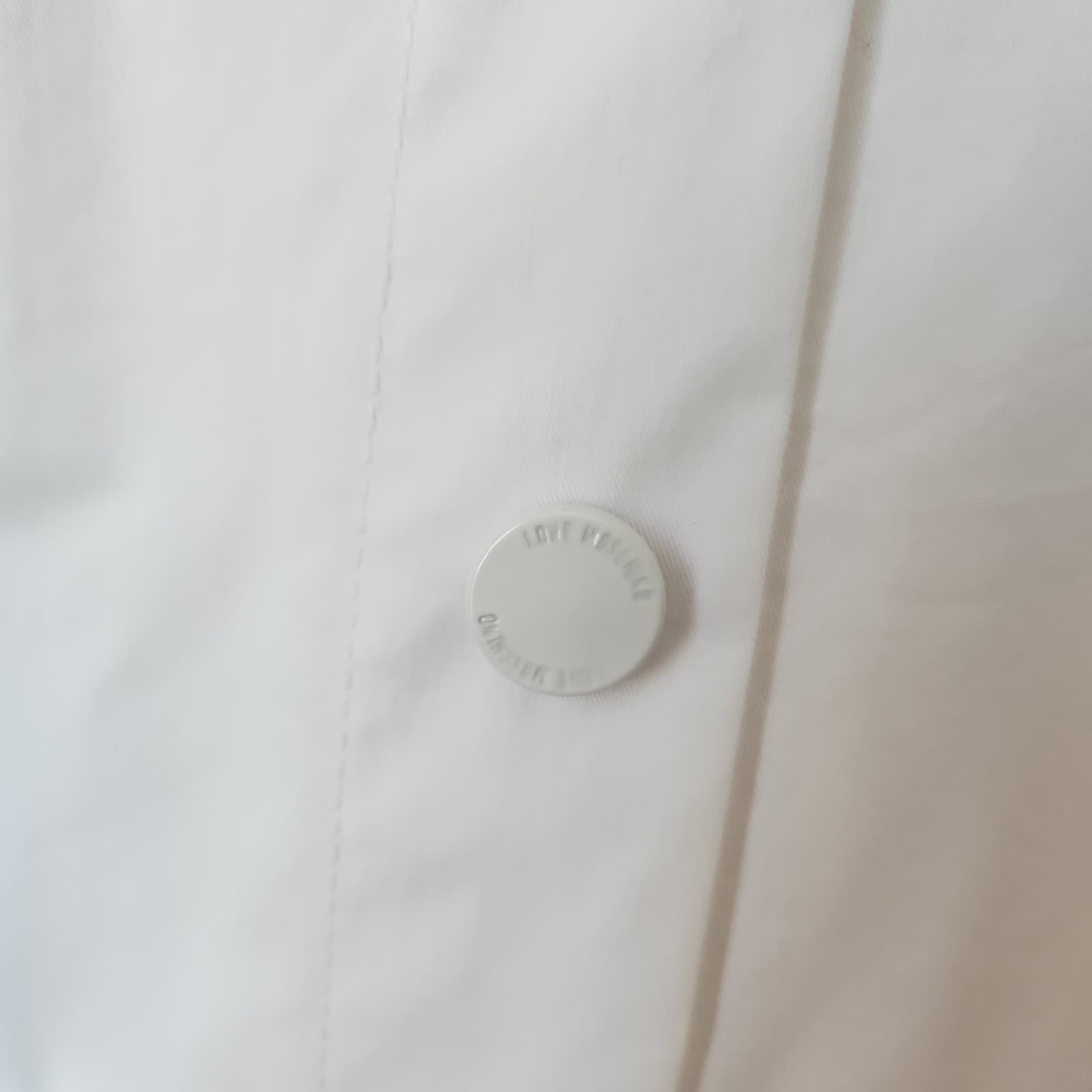 NWT LOVE MOSCHINO Belted Shirt Dress Snap Long Sleeve Stretch Cotton White US2 - Thumbnail 5