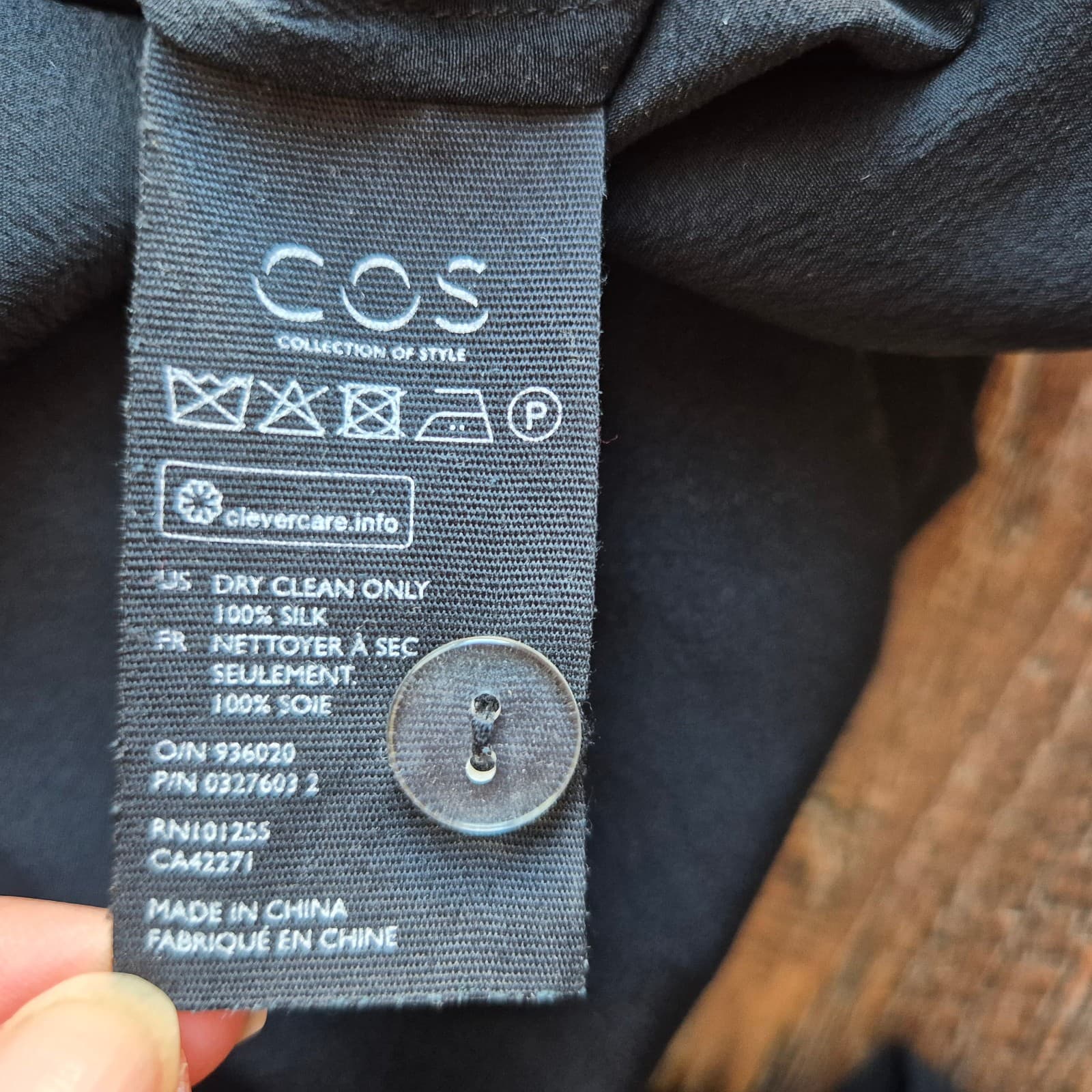 COS 100% Silk Surplice Jumpsuit Cap Sleeve Pocket Elastic Waist Black Women's 4 - Thumbnail 8