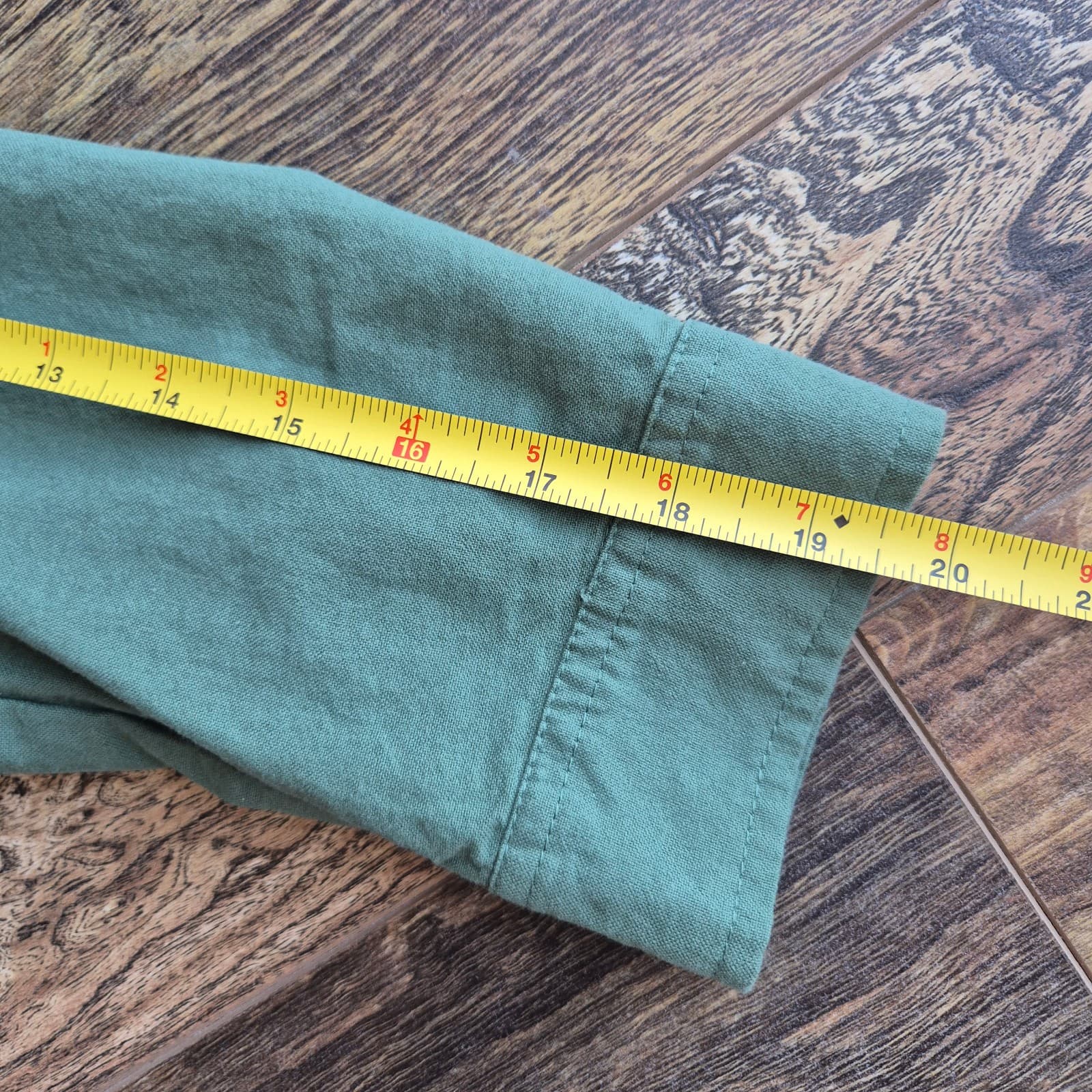 Tuckernuck Pomander Place Green Polly Shirt Dress Pocket Long Sleeve Cotton Sz.L - Thumbnail 18