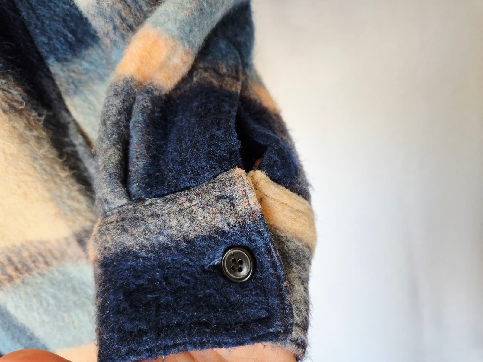Faherty Cotswold Wool Blend Audry Plaid Fleece Shacket Shirt Jacket Oversize XS - Thumbnail 5