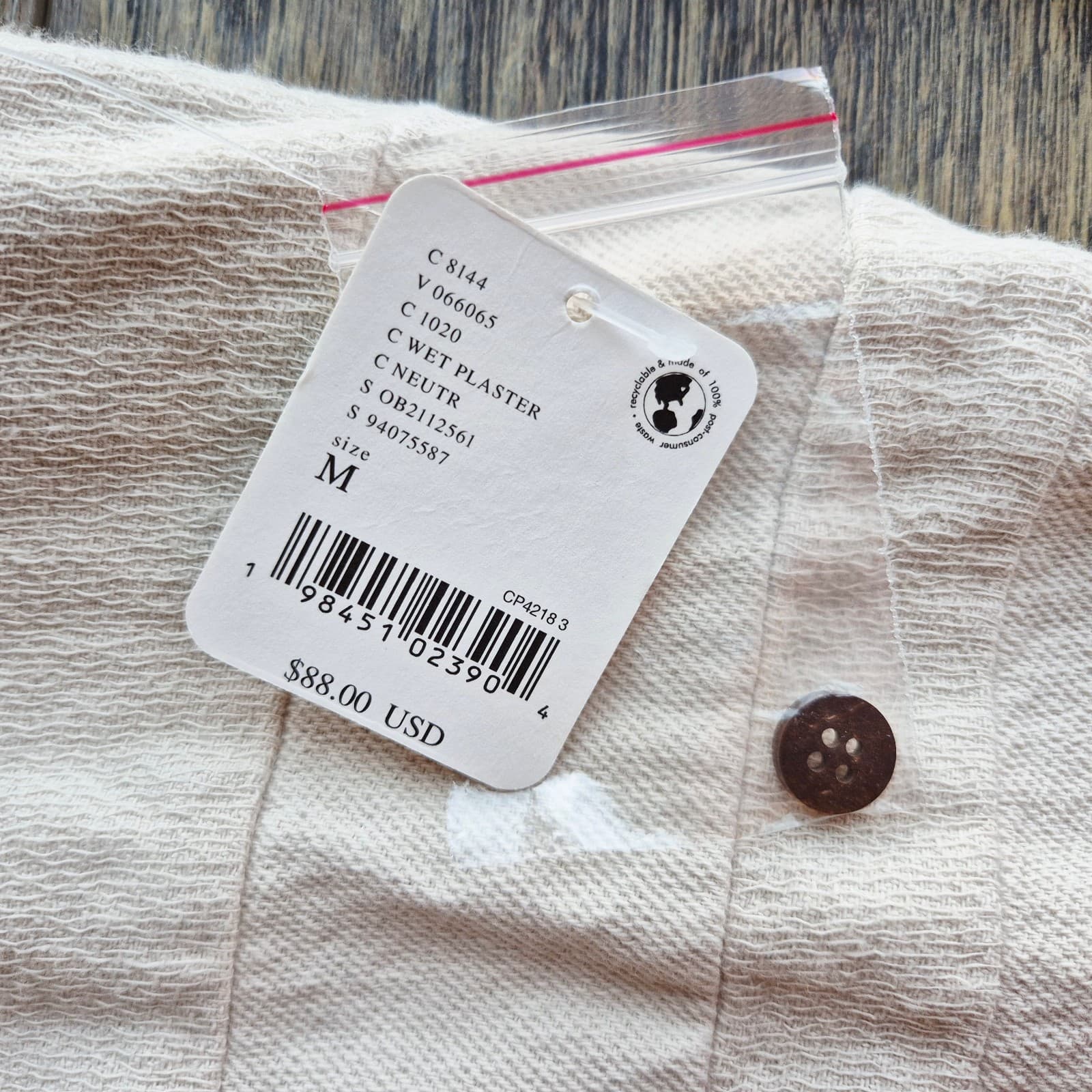 NWT Free People Free-Est Checkin' In Mini Dress Long Sleeve Cotton Neutral Sz.M - Thumbnail 11