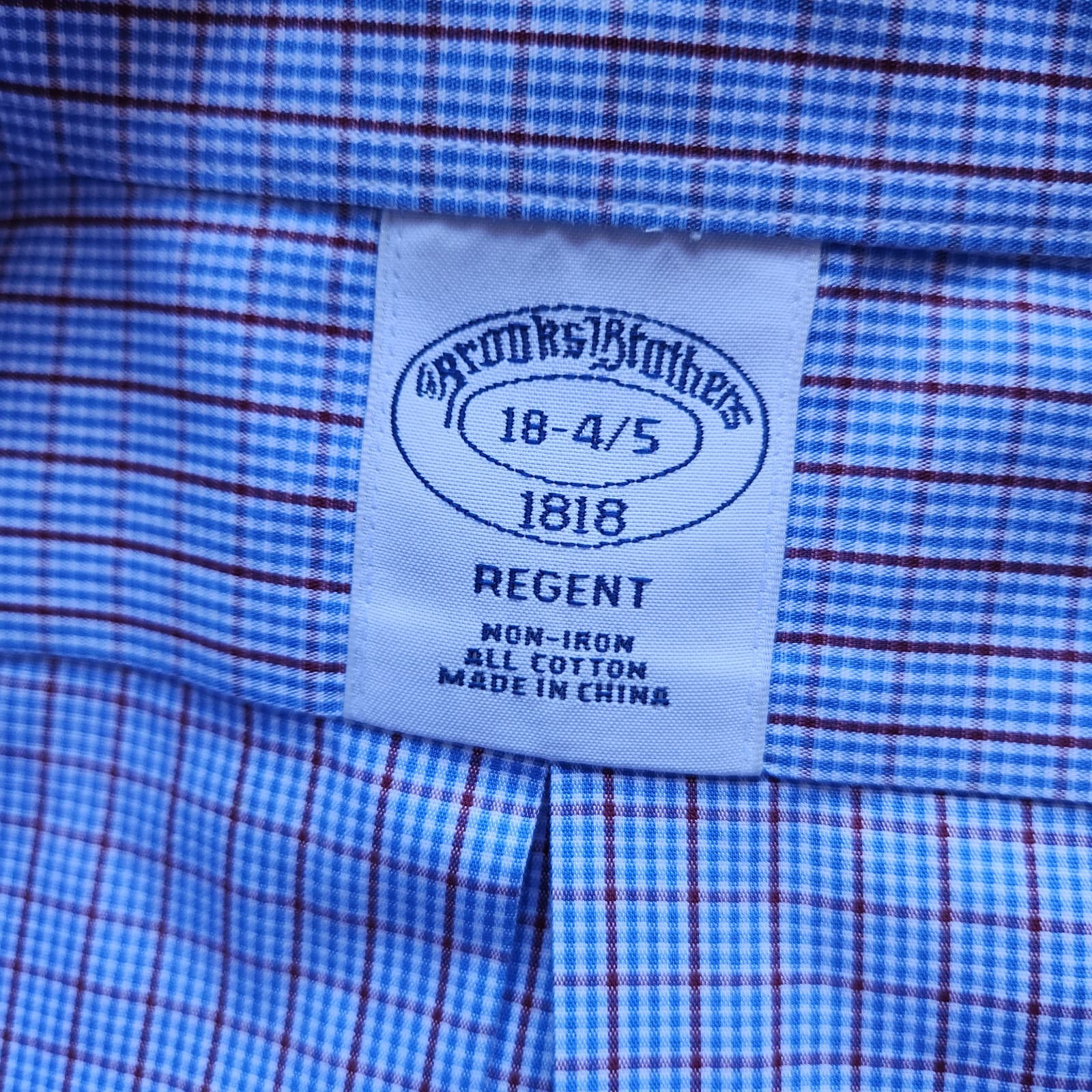 Brooks Brothers 1818 Regent Non Iron Dress Shirt Cotton Multi Graph Mens 18-4/5 - Thumbnail 4