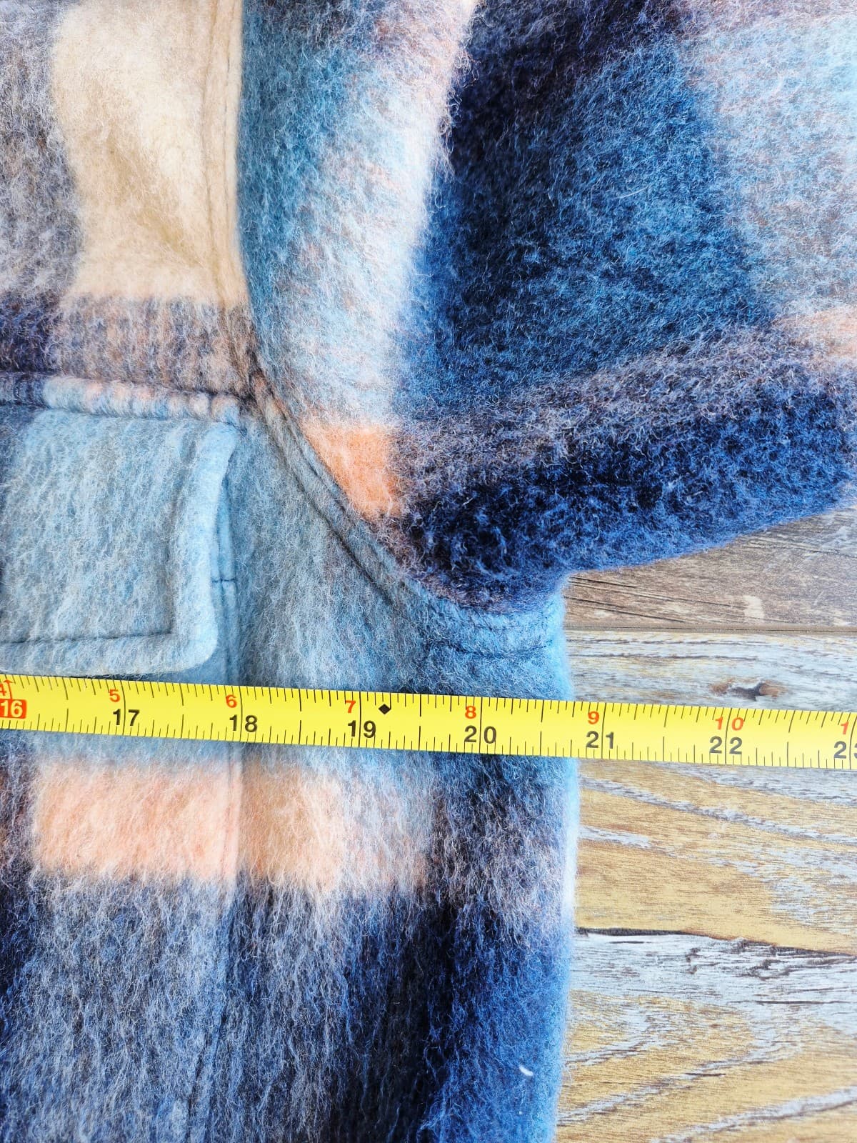 Faherty Cotswold Wool Blend Audry Plaid Fleece Shacket Shirt Jacket Oversize XS - Thumbnail 14