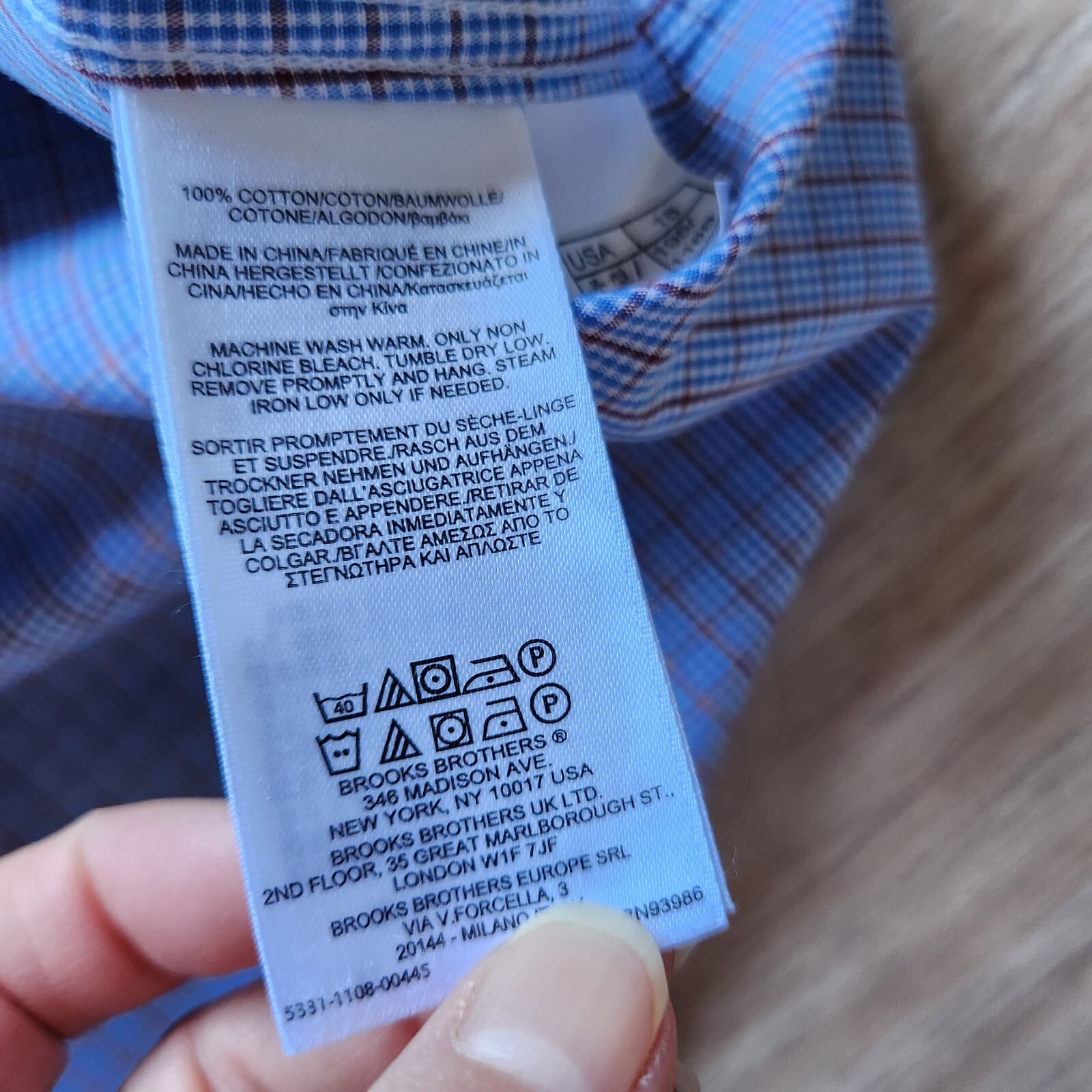 Brooks Brothers 1818 Regent Non Iron Dress Shirt Cotton Multi Graph Mens 18-4/5 - Thumbnail 5