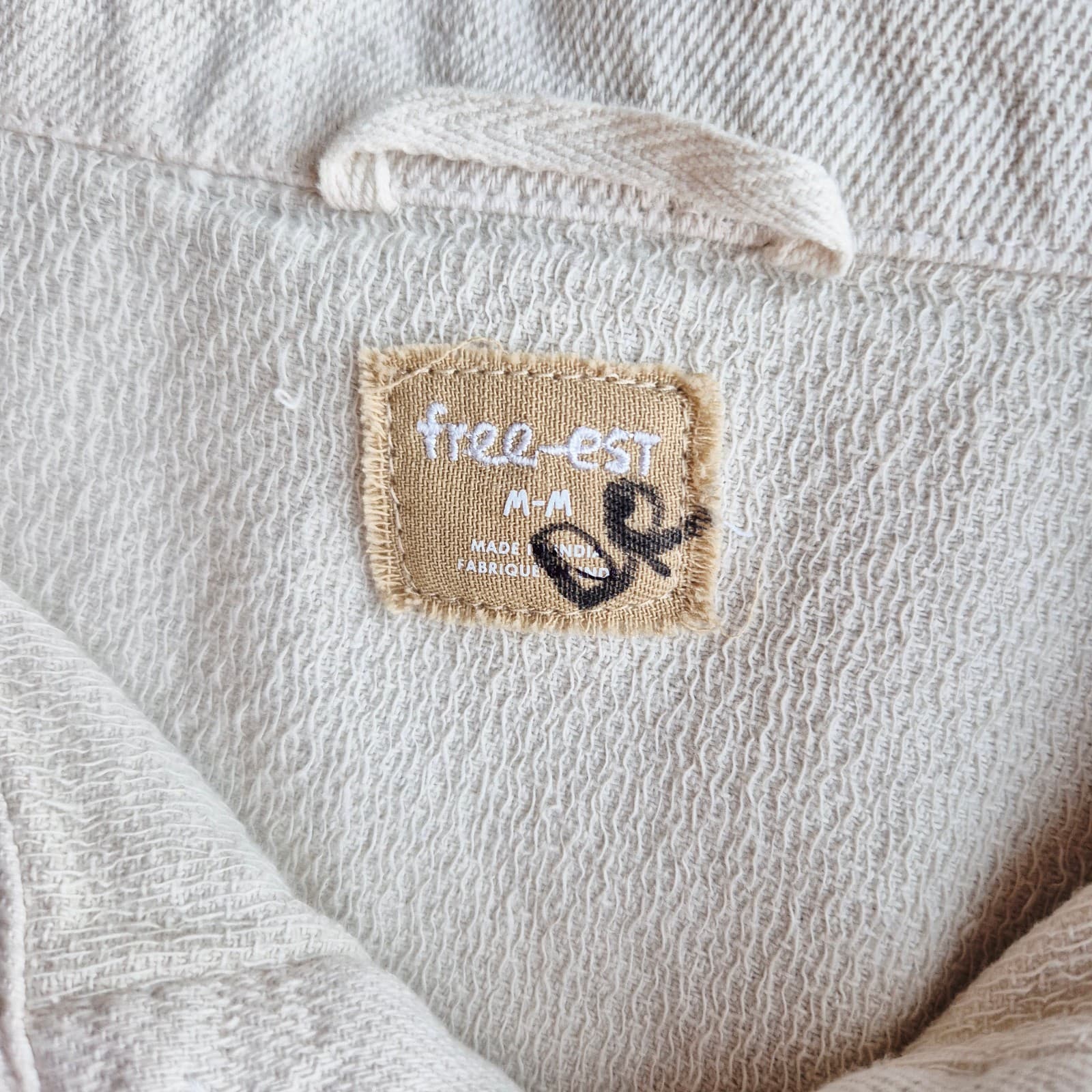 NWT Free People Free-Est Checkin' In Mini Dress Long Sleeve Cotton Neutral Sz.M - Thumbnail 10
