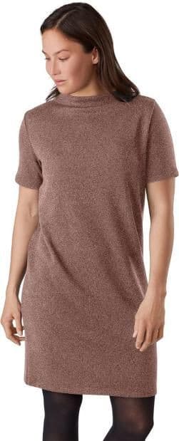 Arc'teryx Laina Mini Shift Dress Pullover Short Sleeve Mock Neck Knit Brown Sz.S - Thumbnail 4
