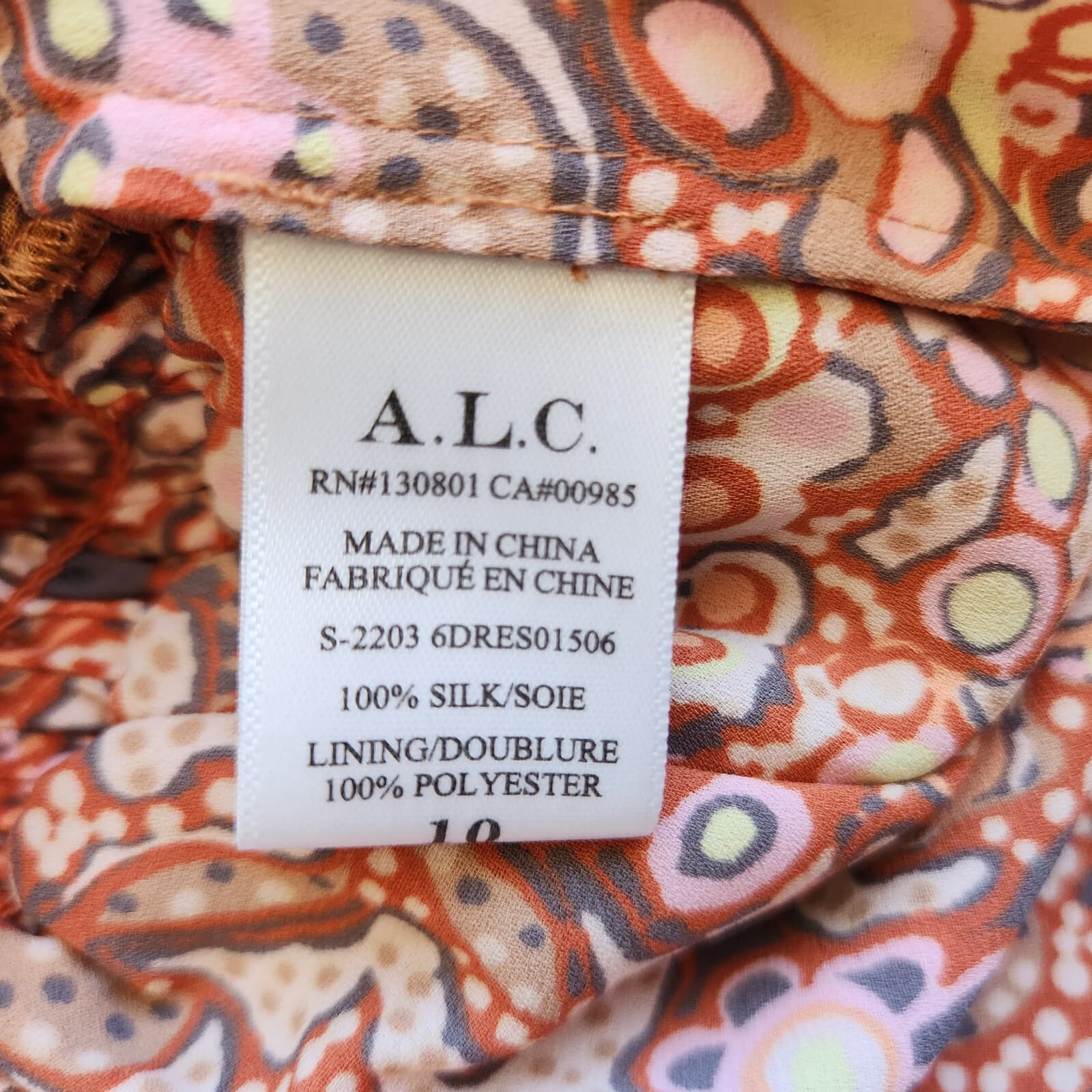 A.L.C. Carly Floral Silk Smocked Mini Dress Cap Sleeve Multicolor Chiffon Sz.10 - Thumbnail 12