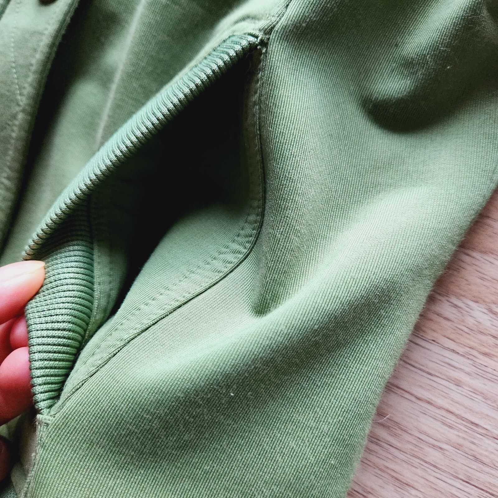 COOGI Military Hooded Jacket Zip-Up Gold-Button Pocket Cotton Blend Green Girl L - Thumbnail 7