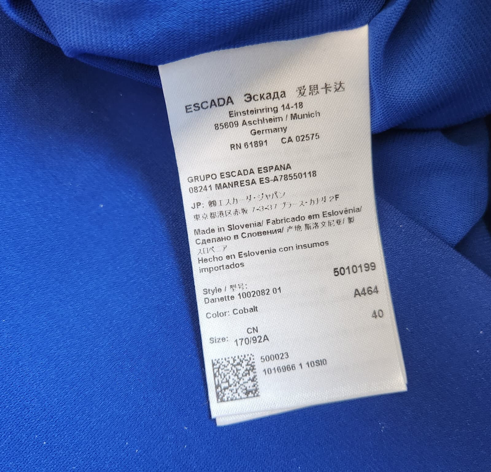 ESCADA Danette Piped Scuba Career Work Sheath Dress Cap Sleeve Cobalt Blue Sz.40 - Thumbnail 13