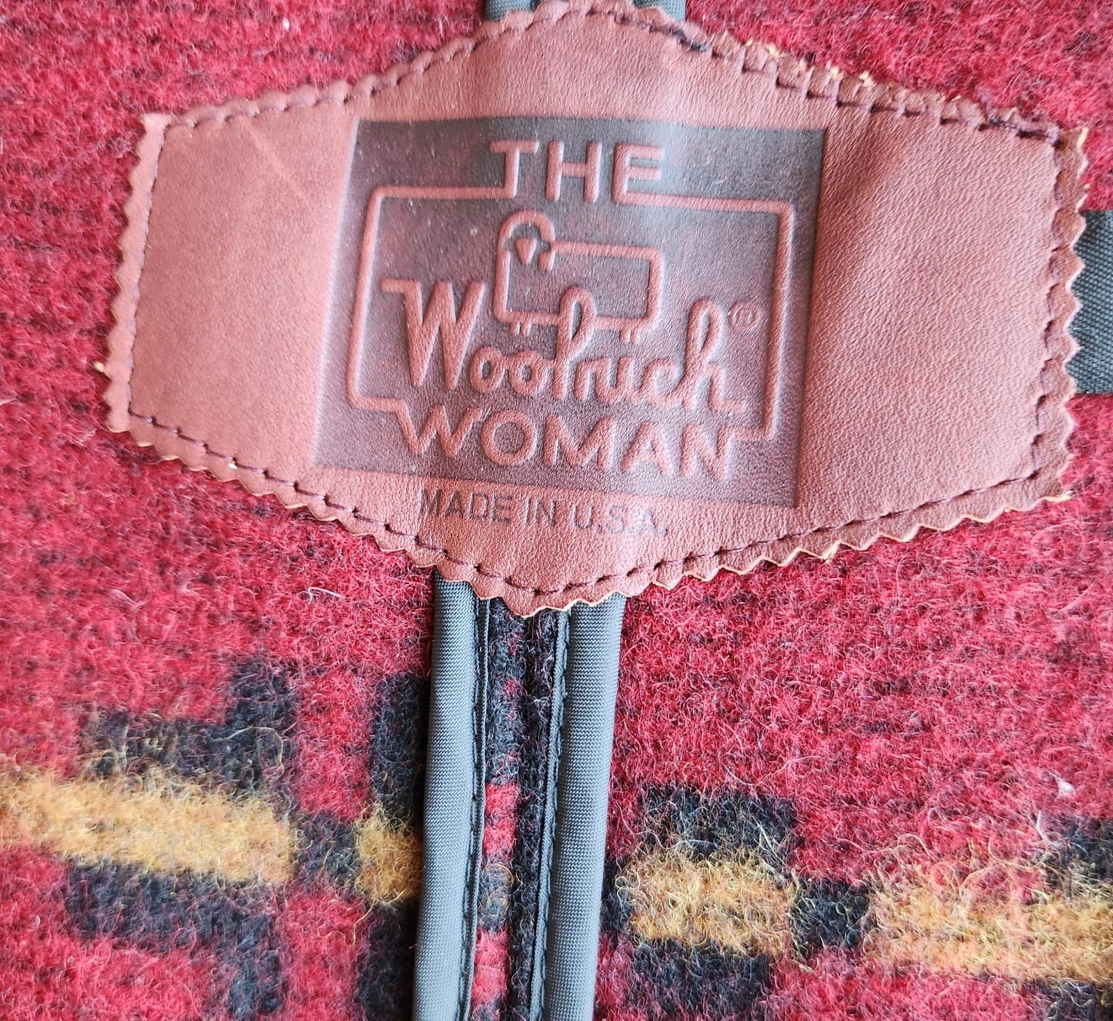 Vintage'80 Woolrich Made in USA Aztec Southwest Wool Leather Trim Vest Women's L - Thumbnail 8