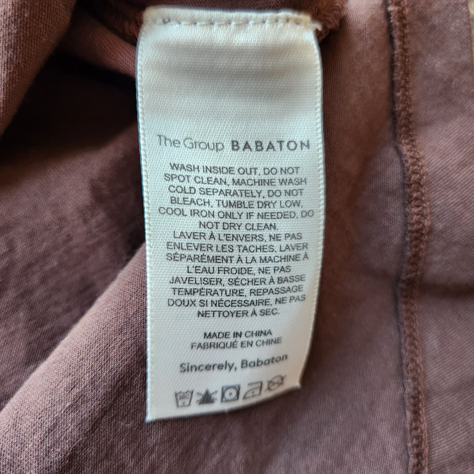 Aritzia The Group Babaton Deep V-Neck Tee-Shirt Short Sleeve Brown Women's 2XS - Thumbnail 6