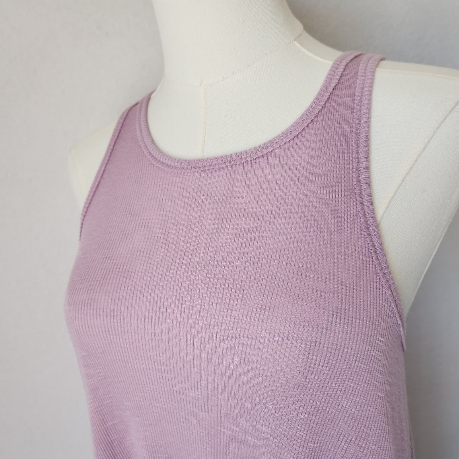 Free People La Nite Beach Ribbed Knit Mini Swing Tank Dress Light Purple Sz.XS - Thumbnail 5