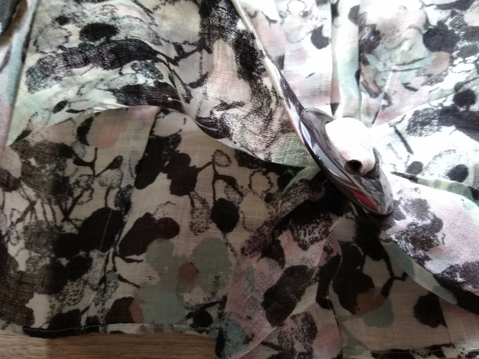 LAFAYETTE 148 NY Linen Blend Top Long Sleeve Tie-Waist Geo-Print Multicolor Sz.4 - Thumbnail 6