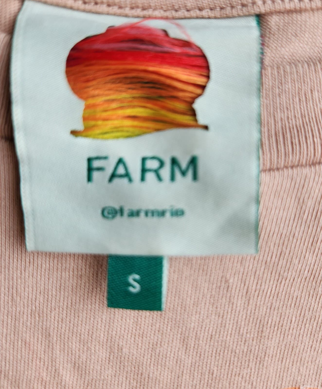FARM Rio Ipanema Graphic Mini T-Shirt Dress Crewneck Cap Sleeve Cotton Tan Sz.S - Thumbnail 11