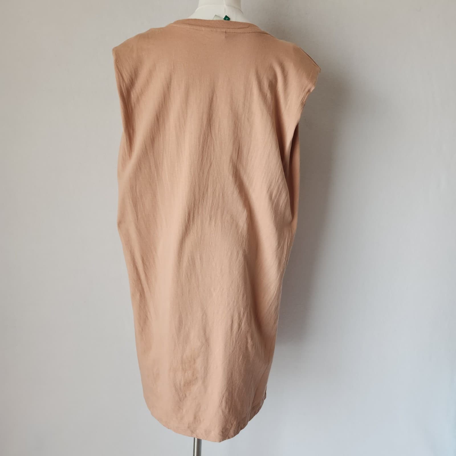 FARM Rio Ipanema Graphic Mini T-Shirt Dress Crewneck Cap Sleeve Cotton Tan Sz.S - Thumbnail 8