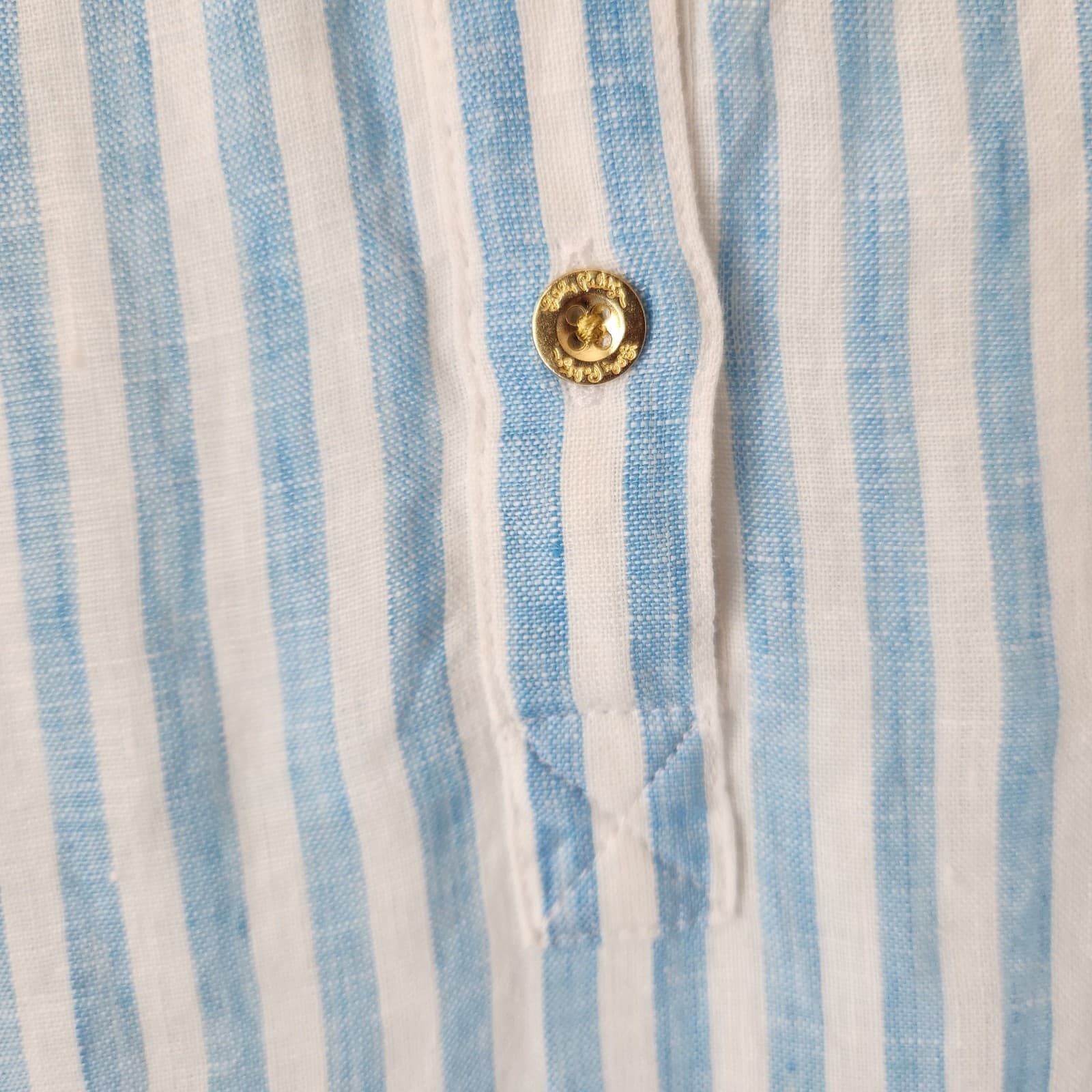 NWT Lilly Pulitzer Sz.6 Linen Jazmyn Dress Bell Sleeve Lunar Blue Bimini Stripe - Thumbnail 8