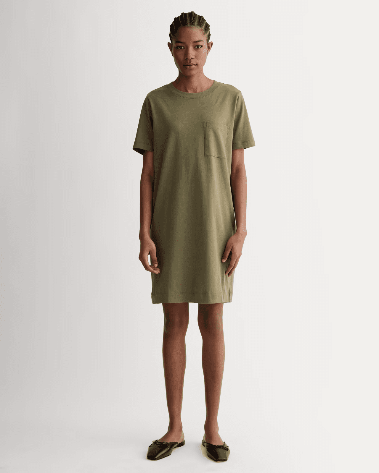 Everlane The Organic Cotton Weekend Tee Dress Pocket Short Sleeve Green Womens S - Thumbnail 8
