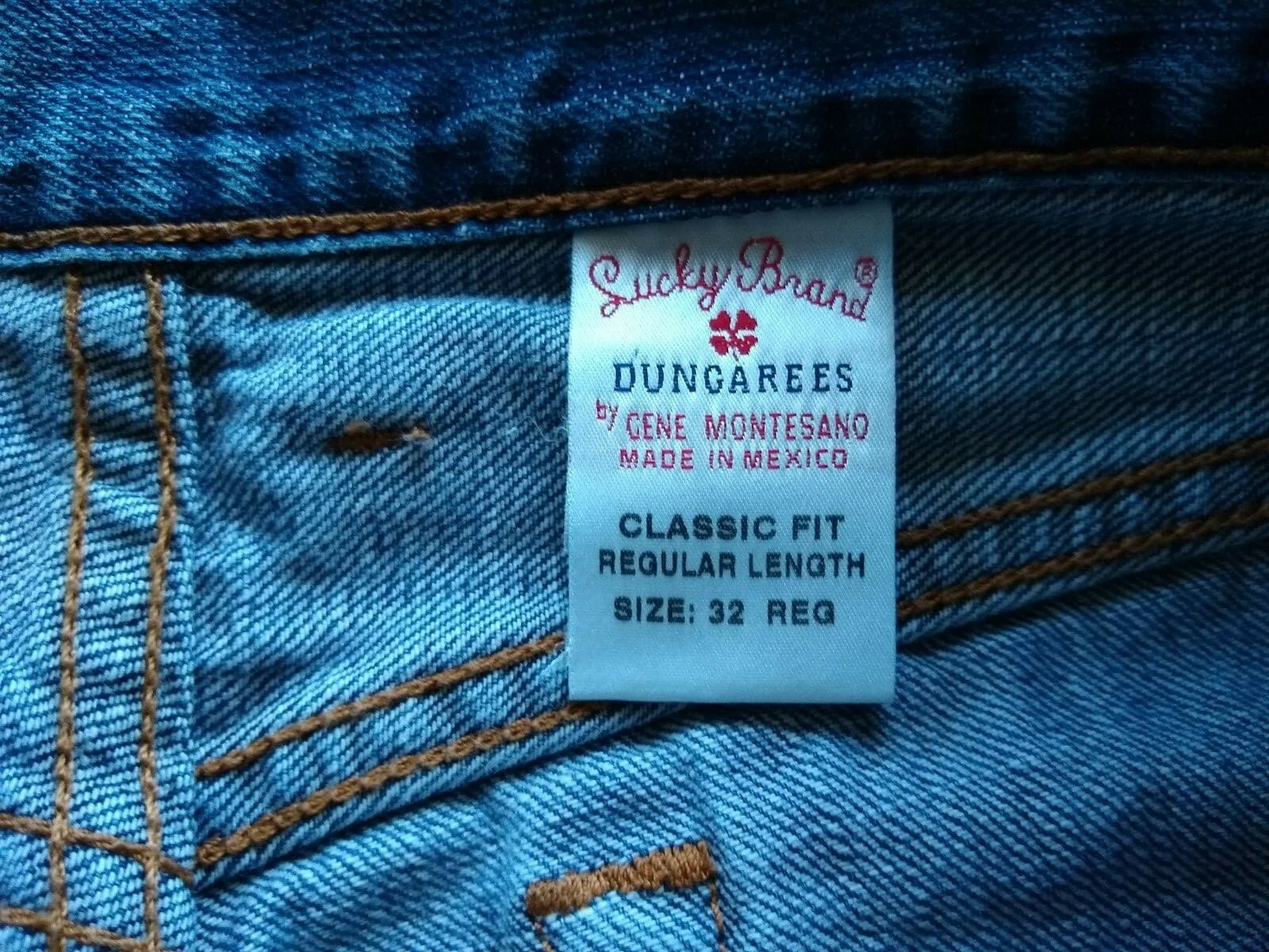 Lucky Brand Dungarees by Gene Montesand Classic Fit Jeans Straight Blue Men 32 - Thumbnail 7
