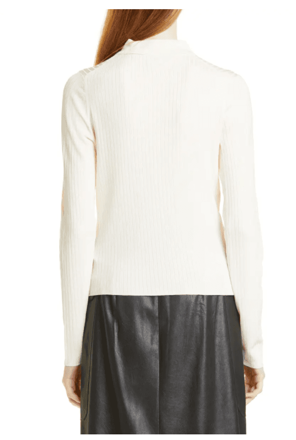 Ted Baker Meenaa Collared Cardigan Gold Button Ribbed Knit Ivory Viscose Sz.4/M - Thumbnail 8