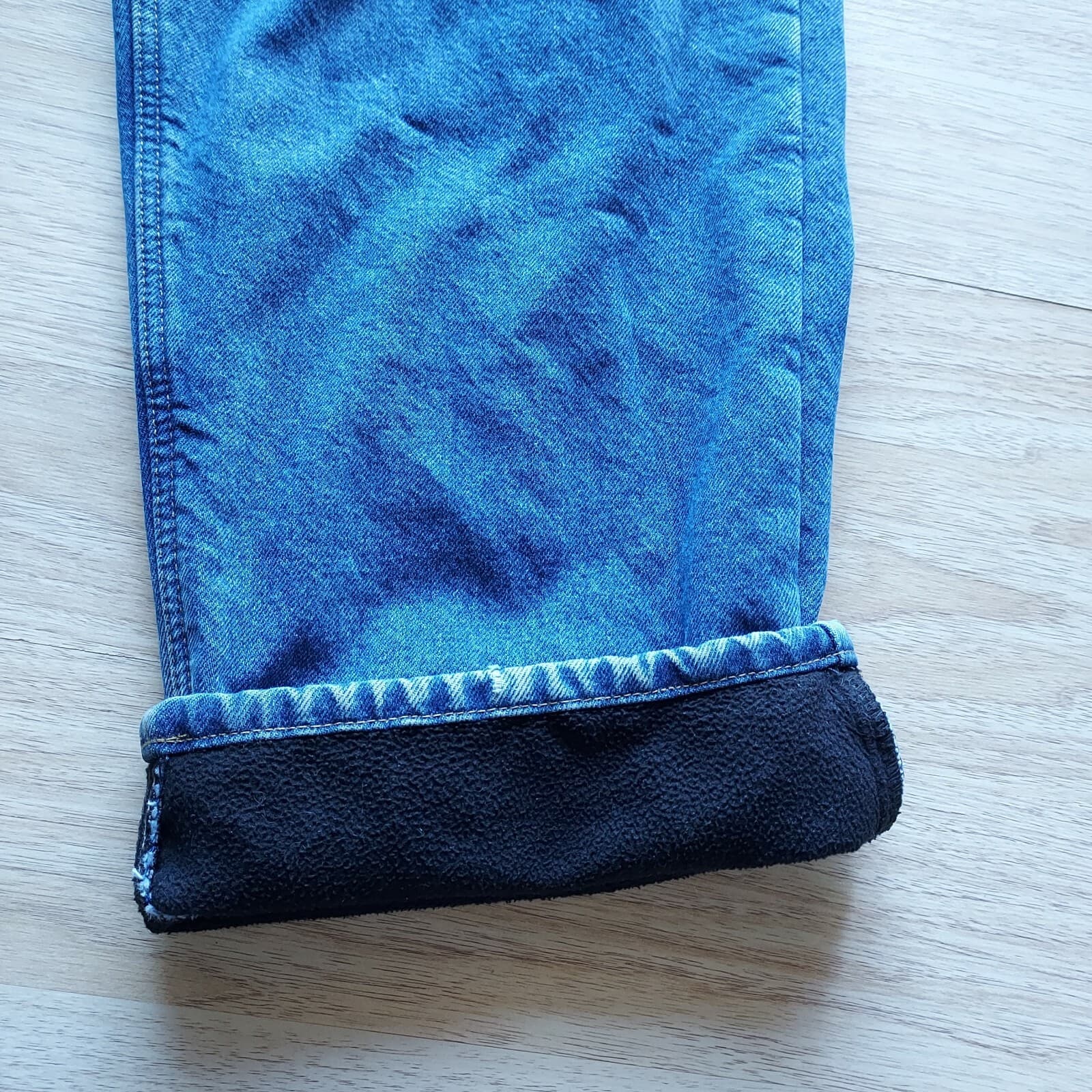 Carhartt Fleece Lined Jeans Straight Leg Relaxed-Fit Zip Blue Men 42x30 Mexico - Thumbnail 3