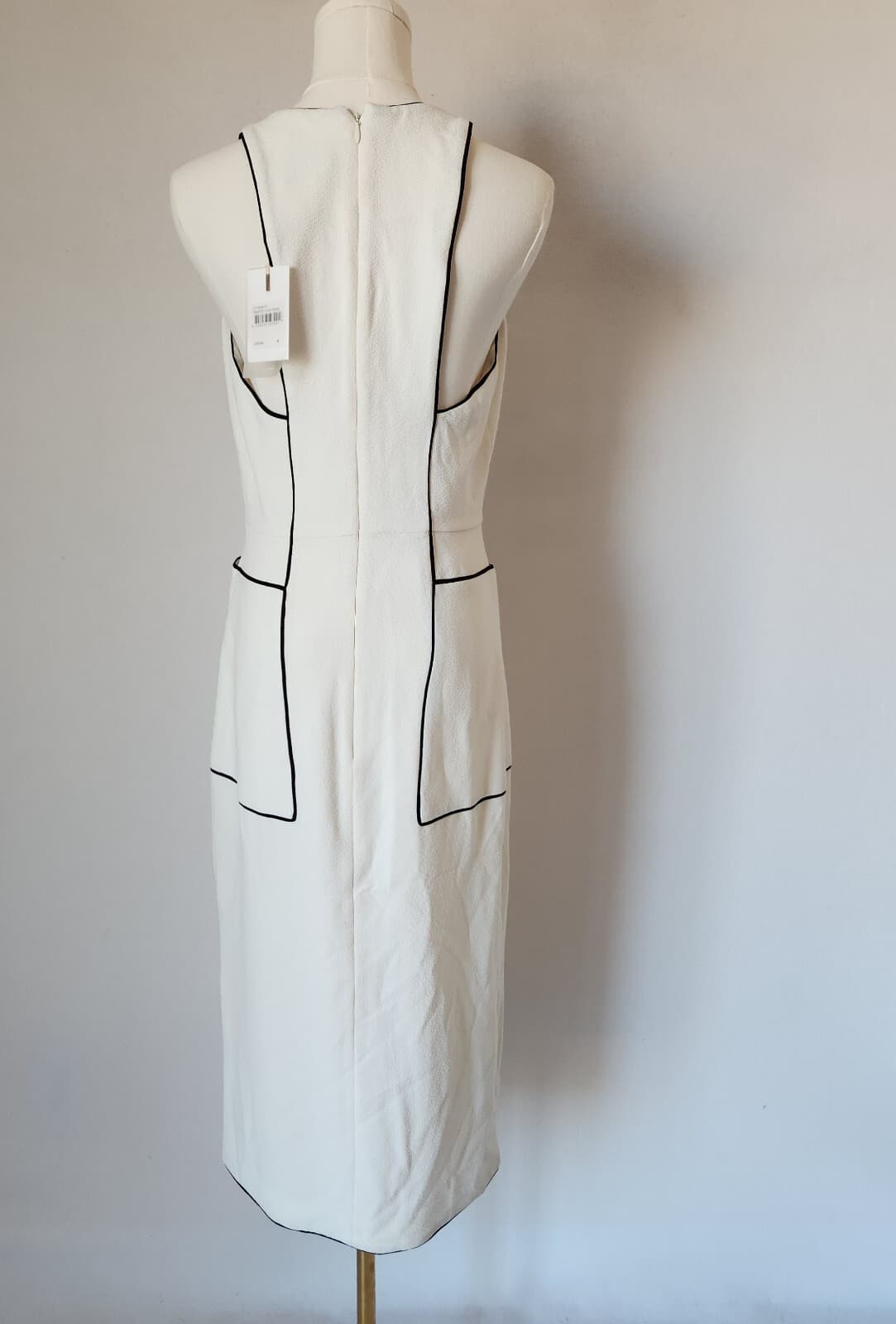 NWT C/MEO Collective Greatest Love Cocktail Evening Dress Sleeveless Cream Sz.M - Thumbnail 6