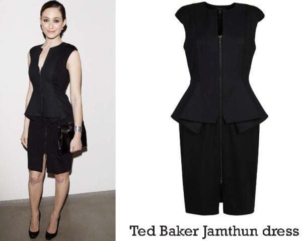 Ted Baker London Jamthun Zip-Front Peplum Dress Cap-Sleeve Stretch Black Sz.3 - Thumbnail 3