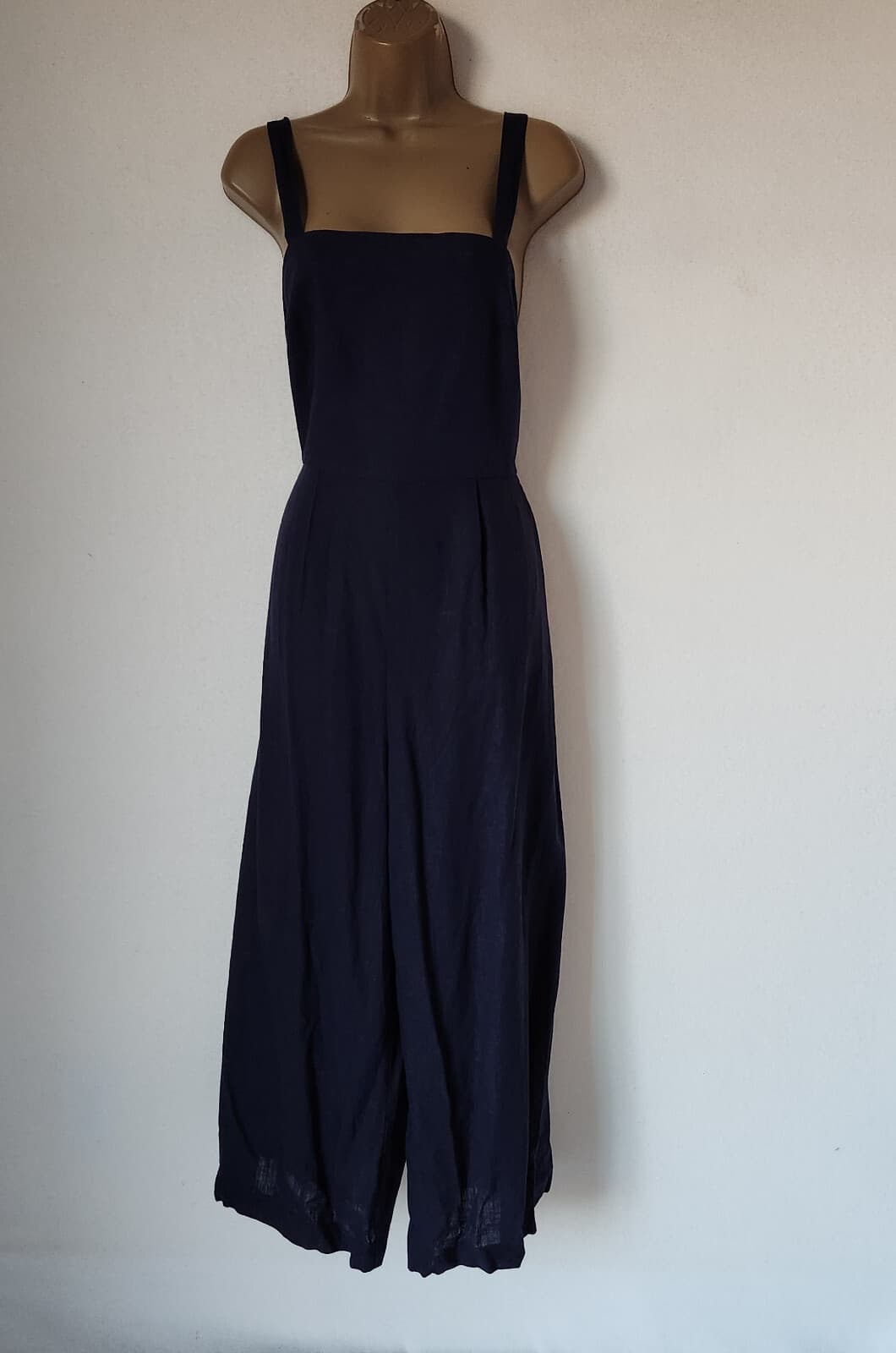 NWT Finders Keepers Limoncello Pantsuit Jumpsuit Wide-Leg Linen Blend Navy US6 - Thumbnail 6